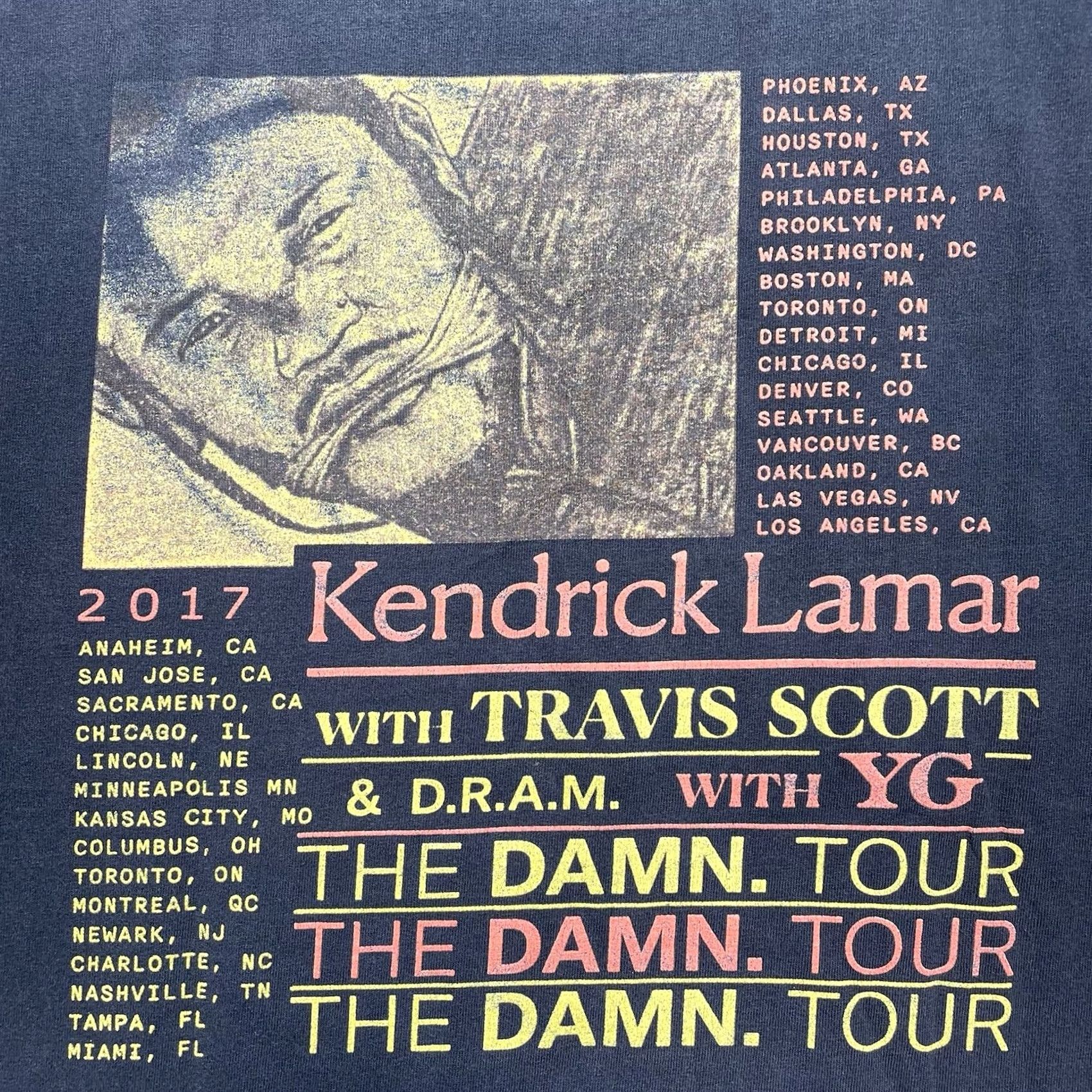 Fruit Of The Loom Kendrick Lamar Shirt Men’s Large 2017 Damn Tour Black Faded Hip Hop Tee Size US L / EU 52-54 / 3 - 5 Thumbnail