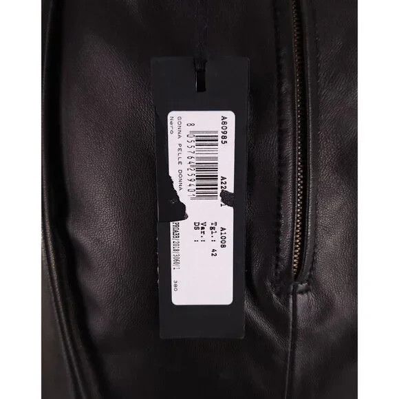 Versace Versace Wrap-effect Pleated Leather Mini Skirt Black IT 42 6 Size 28" / US 6 / IT 42 - 10 Thumbnail
