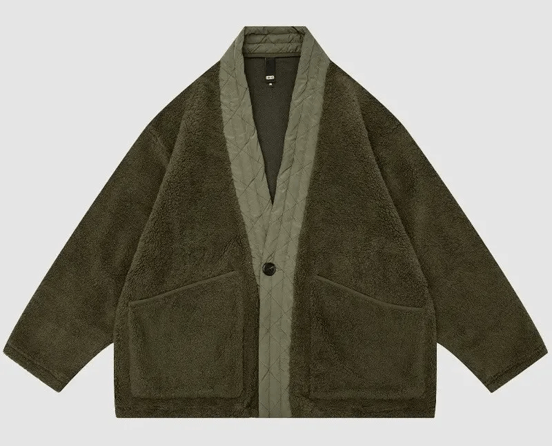 Japanese Brand × Vintage Retro fashion fleece kimono fluffy jacket Size US XL / EU 56 / 4 - 3 Thumbnail