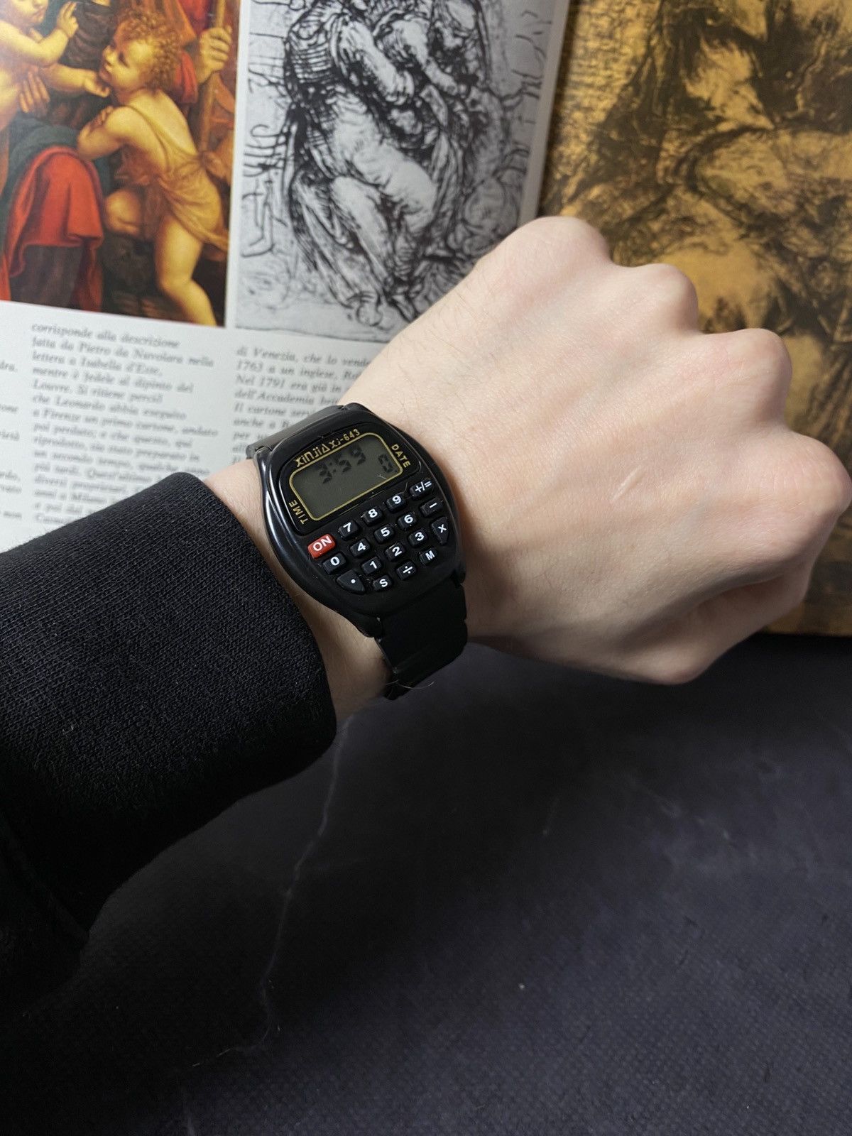 Japanese Brand Vintage Xinjia XJ-643 Calculator Watch Retro Digital Black Size ONE SIZE - 1 Thumbnail