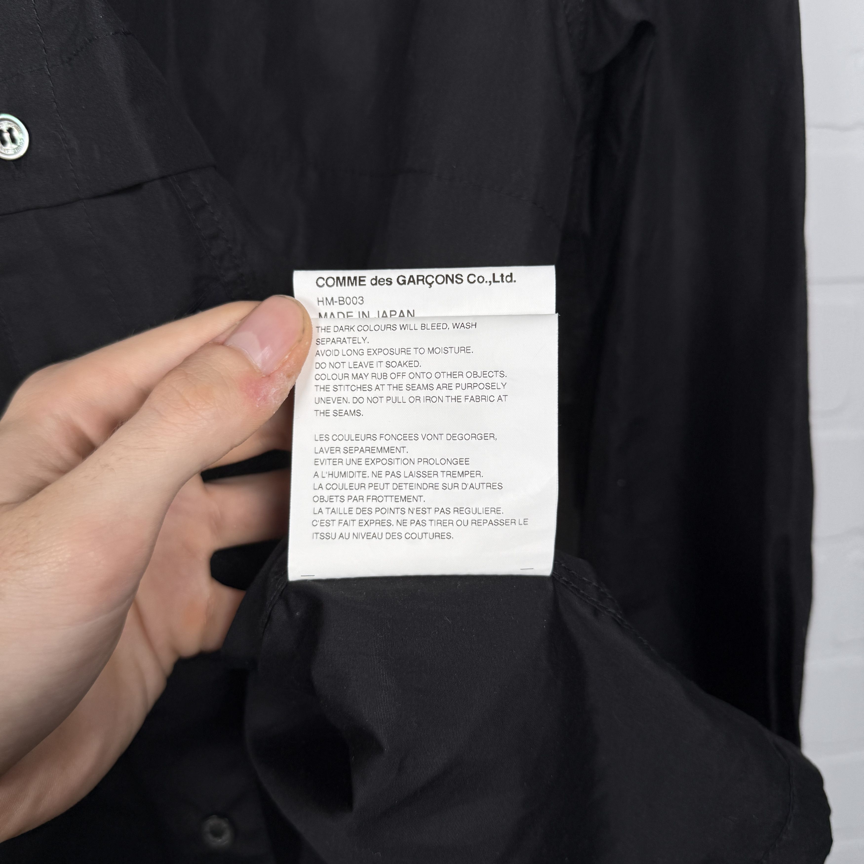 Comme des Garcons Comme des Garcons Homme Drawstring L/S Shirt - Black Size US M / EU 48-50 / 2 - 9 Thumbnail
