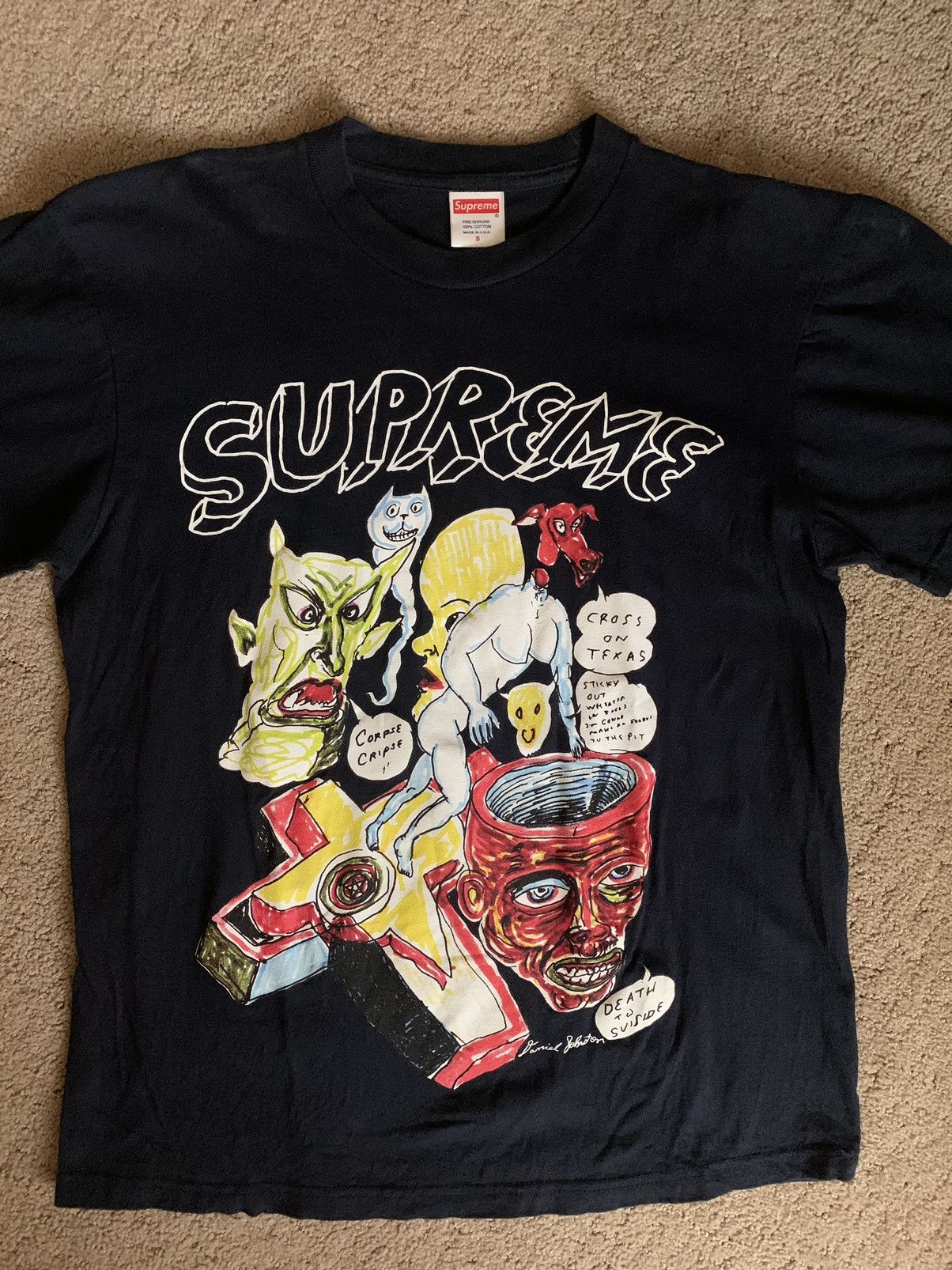 Supreme Supreme Daniel Johnston kill em all tee Grailed