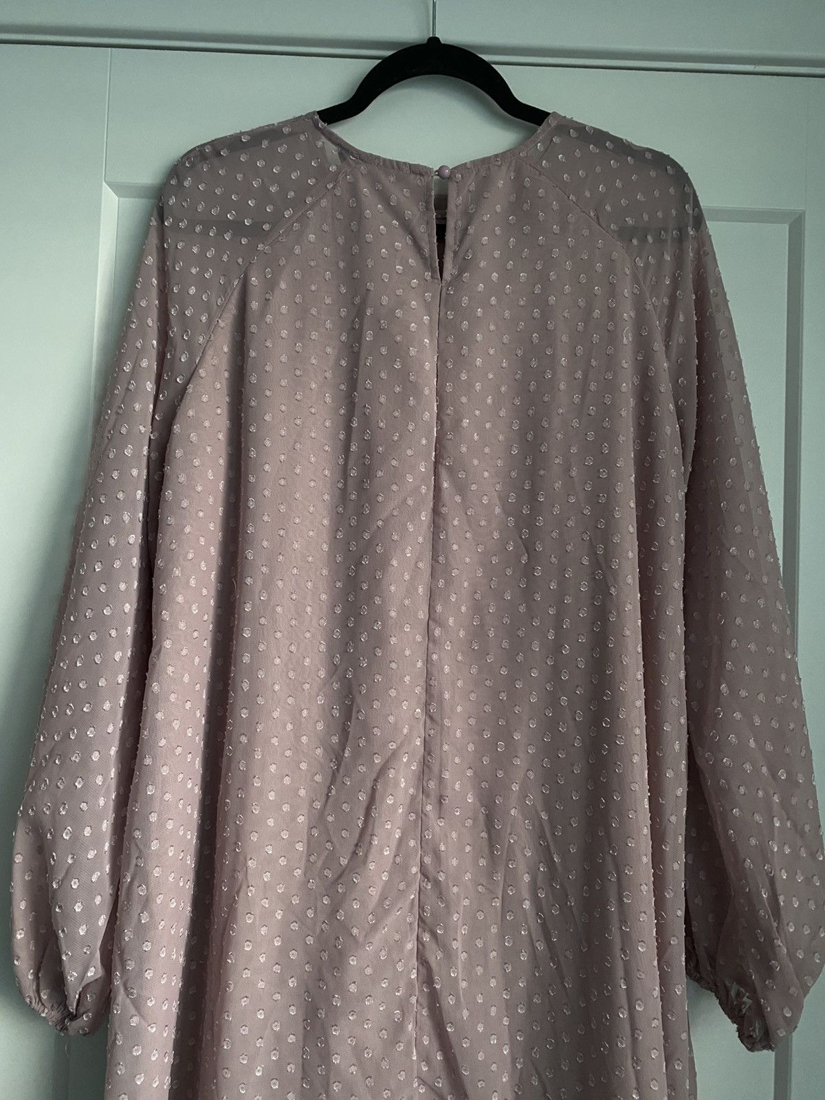 Shein SHEIN Raglan Lantern Sleeve Flounce Hem Swiss Dot Dress Size L / US 10 / IT 46 - 6 Thumbnail
