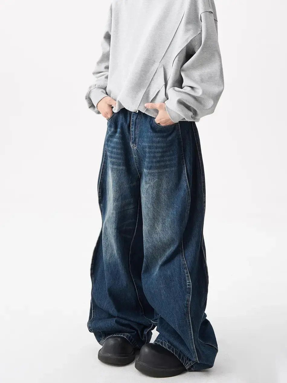 Japanese Brand Retro curved wide leg jeans Size US 32 / EU 48 - 5 Thumbnail