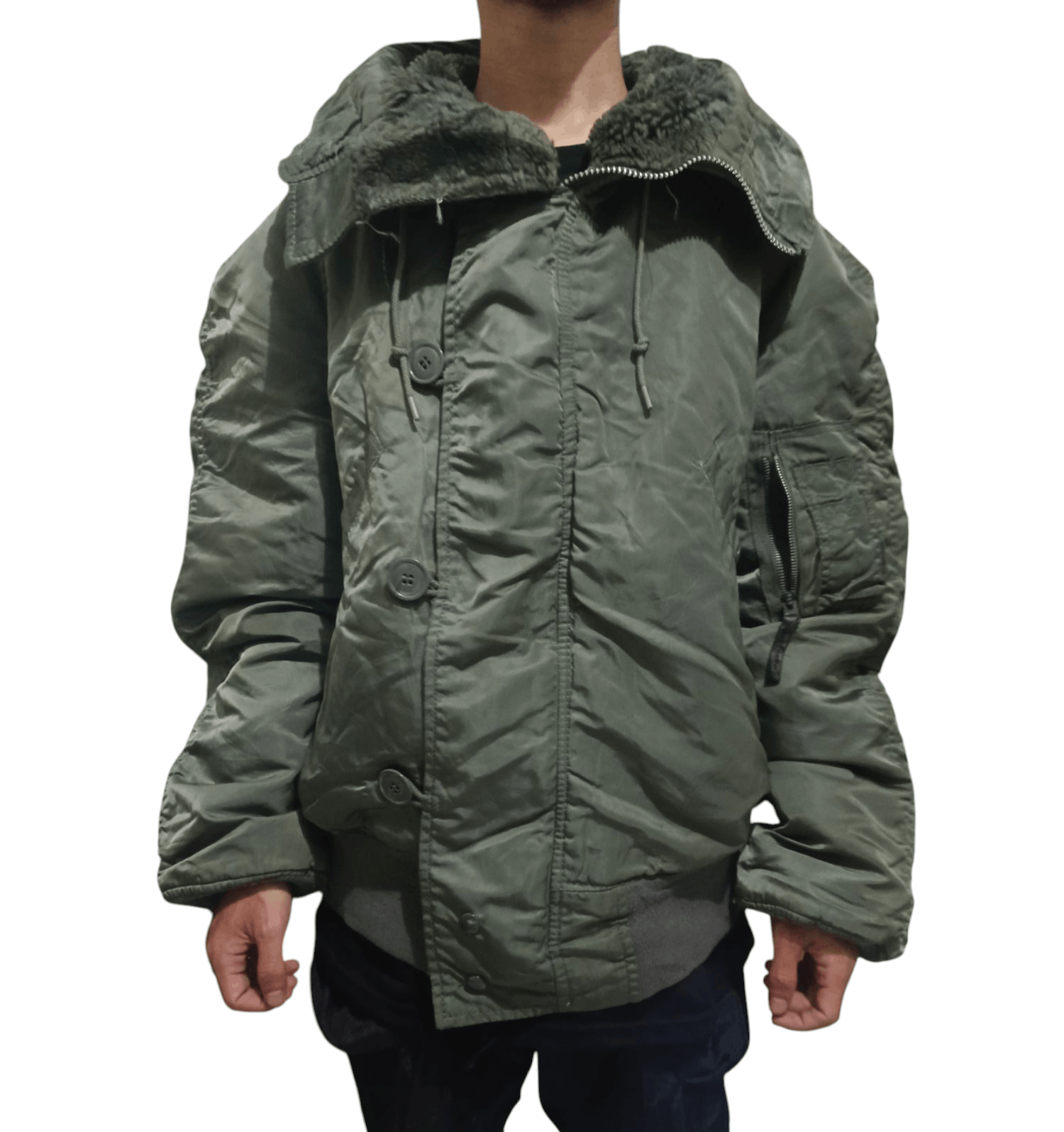 Alpha Industries Vintage 90s Alpha Industries N-2B Hoodie Bomber Jacket Size US M / EU 48-50 / 2 - 10 Thumbnail