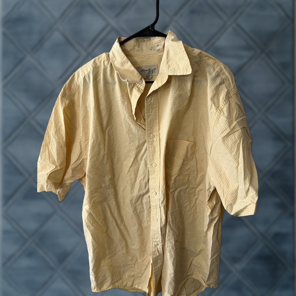 Eddie Bauer VINTAGE Eddie Bauer Shirt Men Large Yellow Plaid Button-Up Size US L / EU 52-54 / 3 - 1 Thumbnail