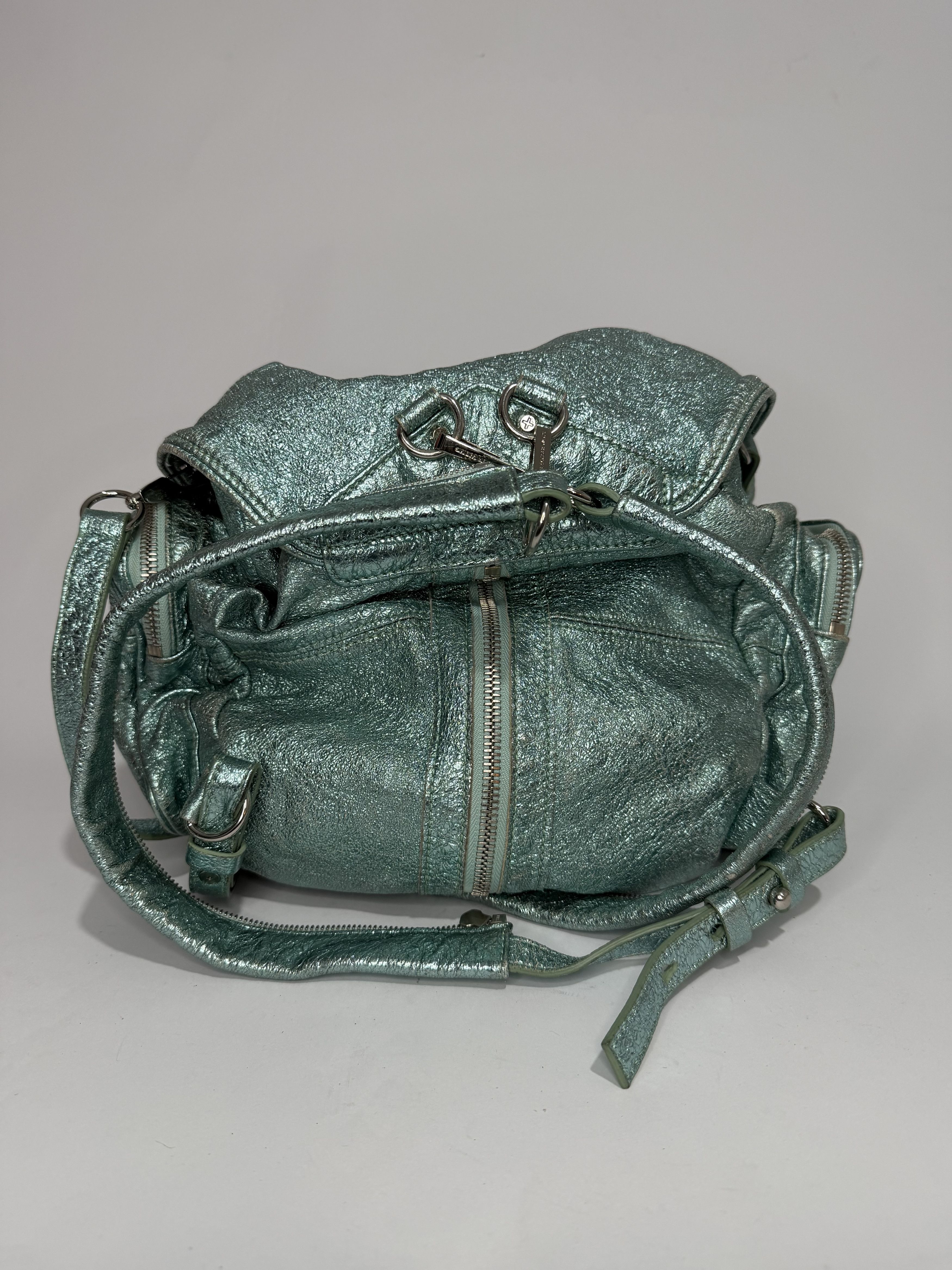 Alexander Wang Alexander Wang Metallic Mint Leather Marti Backpack Bag Size ONE SIZE - 4 Thumbnail