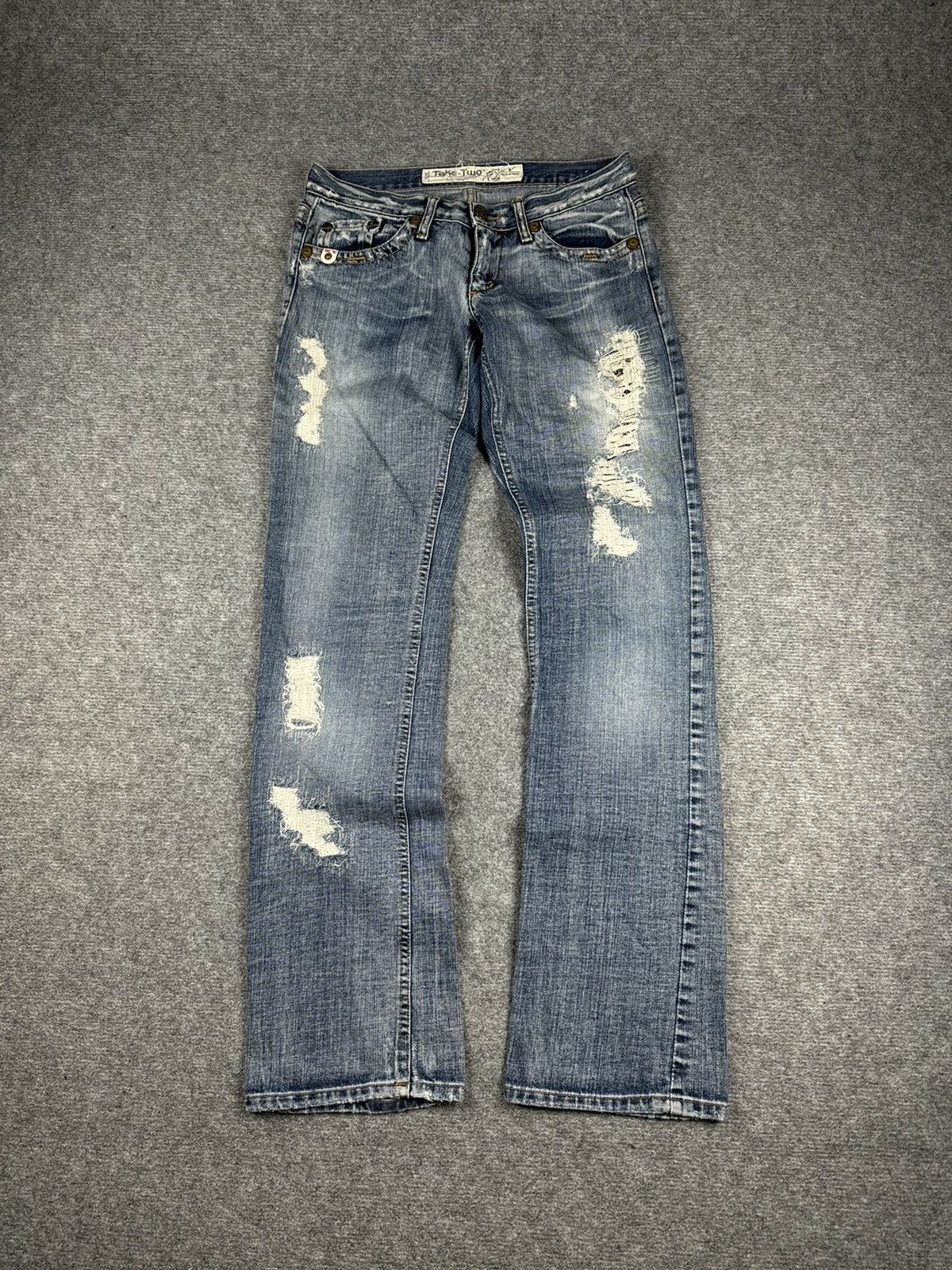 Other Distressed denim straight fit denim pants W28 L34 Size US 28 / EU 44 - 2 Thumbnail