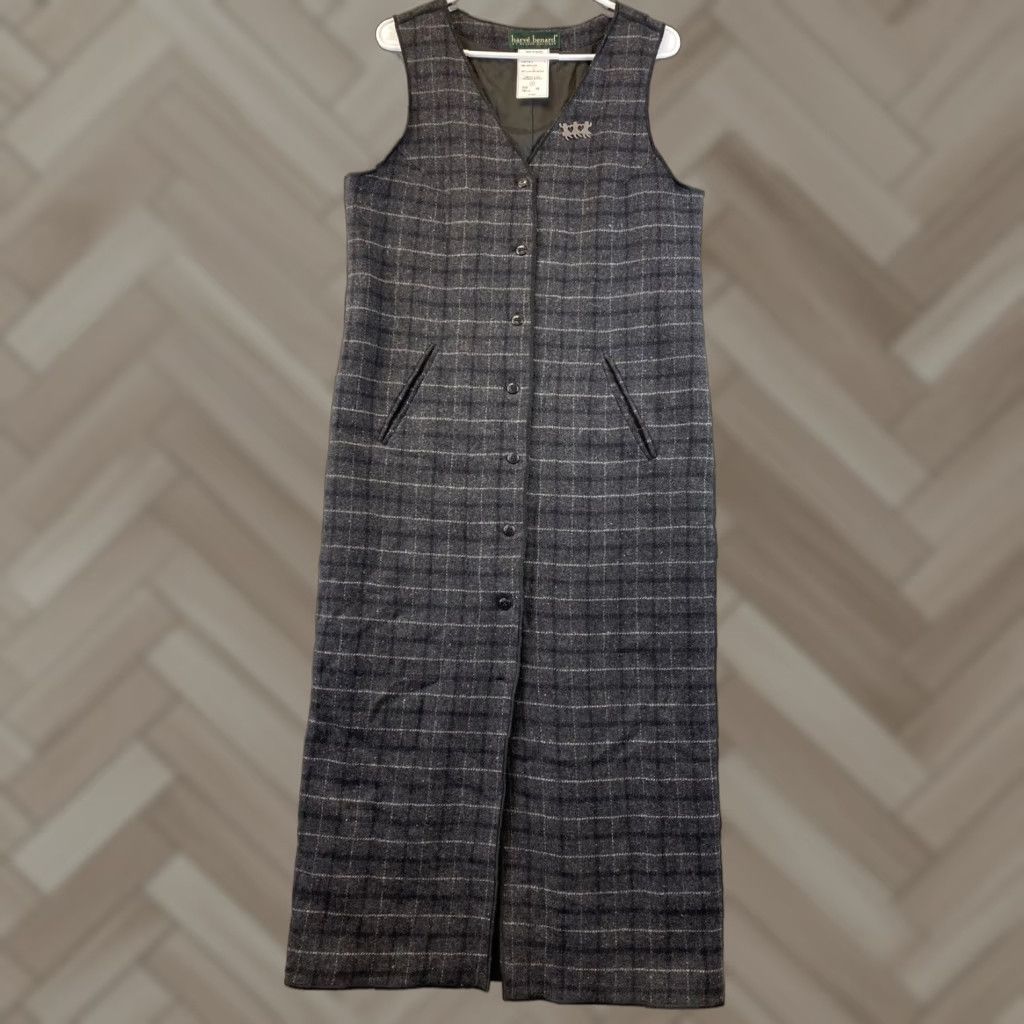 Vintage VINTAGE Harve Benard Casual Sleeveless Dress Size 10 Gray Black Plaid Wool Long Womens Size L / US 10 / IT 46 - 1 Thumbnail