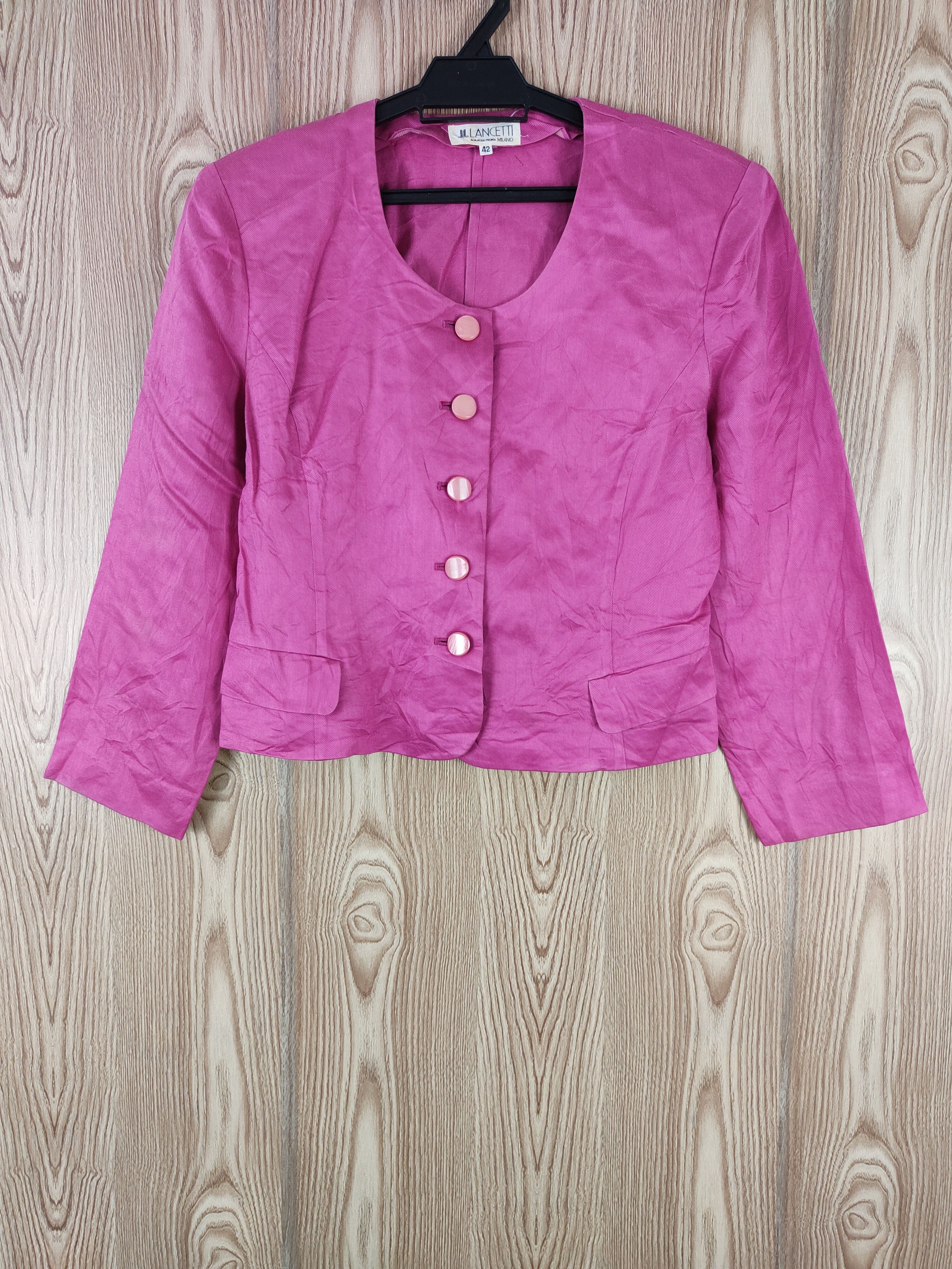 Japanese Brand × Vintage Luxury Lancetti Pink Cropped Button Up Shirts Size S / US 4 / IT 40 - 1 Thumbnail