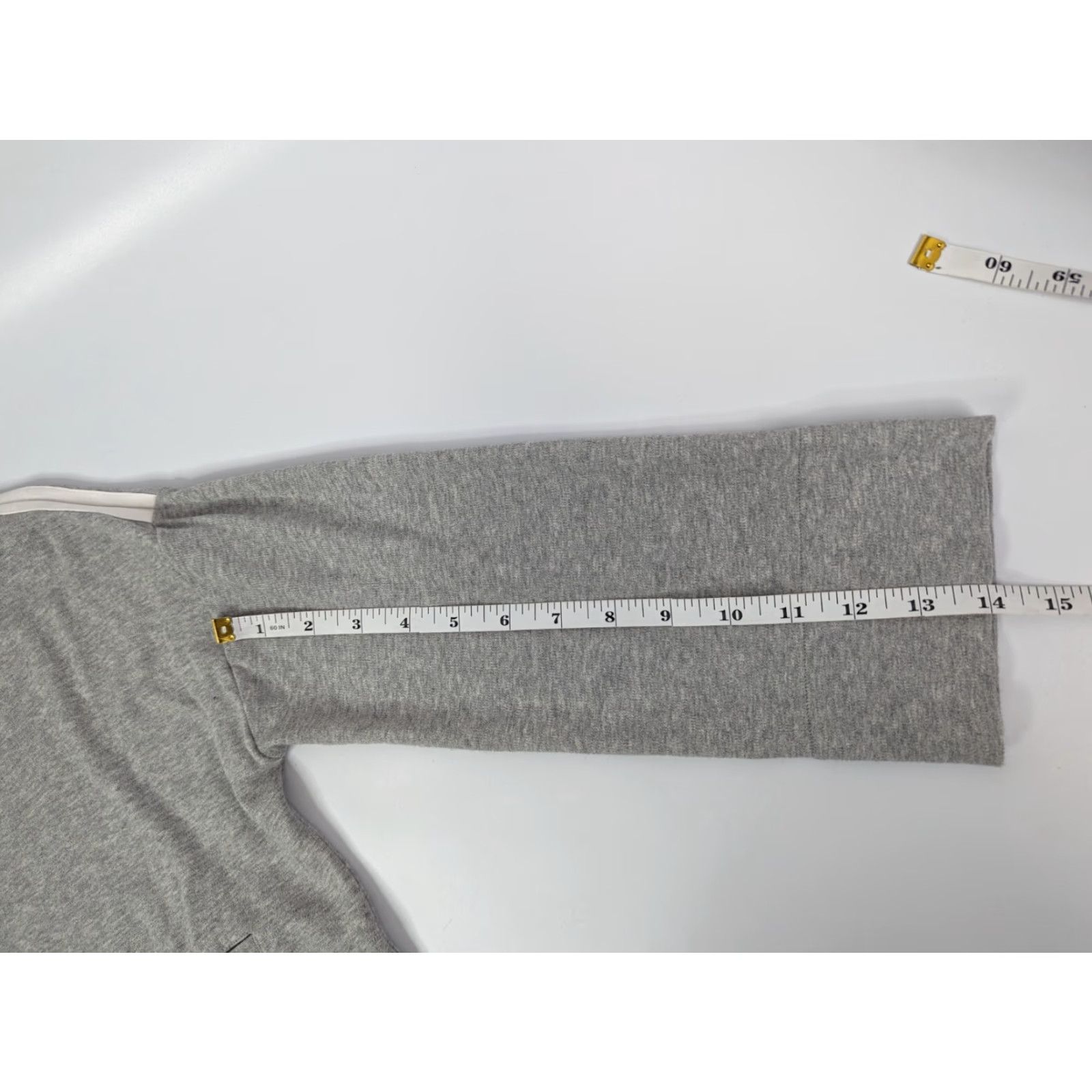 Vintage Joan Vass Jacket Zip ¾ Sleeves Grey Cardigan White Trim 0 Size Front Pockets Women 100% Cotton Size XS / US 0-2 / IT 36-38 - 6 Thumbnail