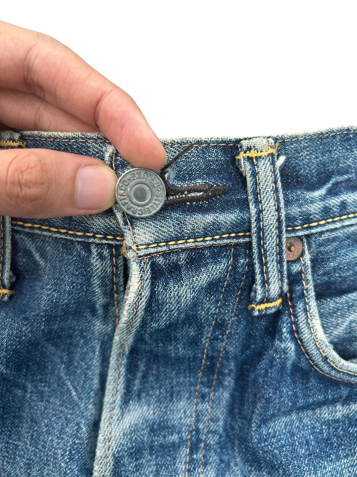 Kapital Thrashed Vintage Evisu Selvedge Denim Jeans Size US 28 / EU 44 - 7 Thumbnail