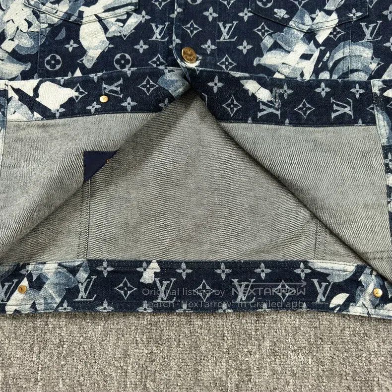 Louis Vuitton Louis Vuitton 24 styles of seaweed printed blue denim jack Size US L / EU 52-54 / 3 - 8 Thumbnail