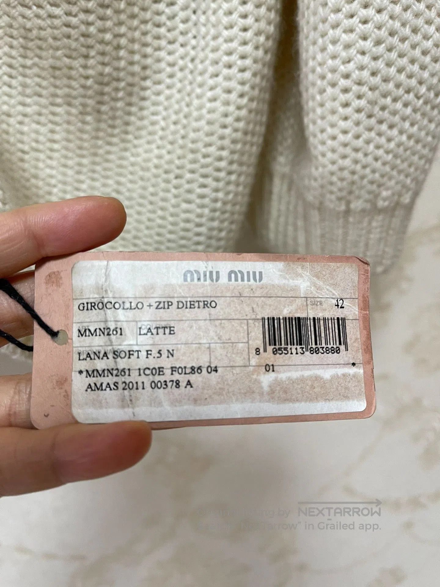 Miu Miu Miu Miu White Wool Mohair Thick-Knit Cardigan. Size M / US 6-8 / IT 42-44 - 3 Thumbnail