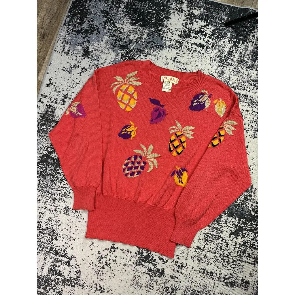 Escada Escada Jumper Fruits Size: 42 fit L Size L / US 10 / IT 46 - 2 Thumbnail