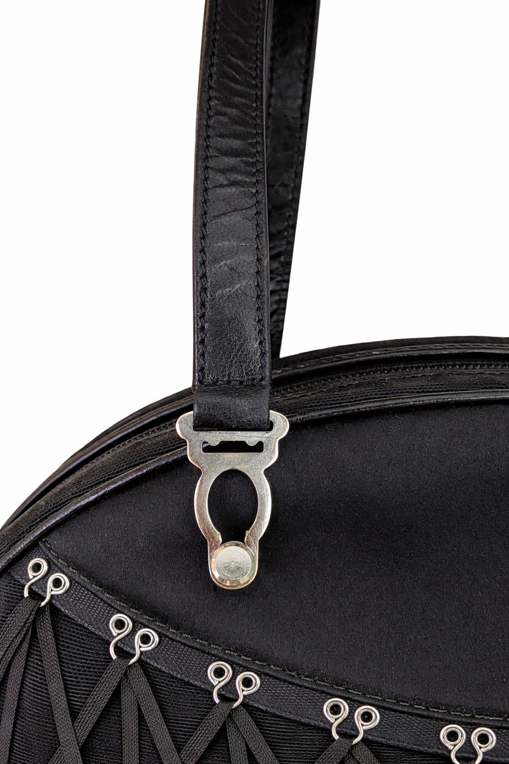 John Galliano John Galliano Black Corset Lace-Up Bag Designer Handbag Size ONE SIZE - 9 Thumbnail