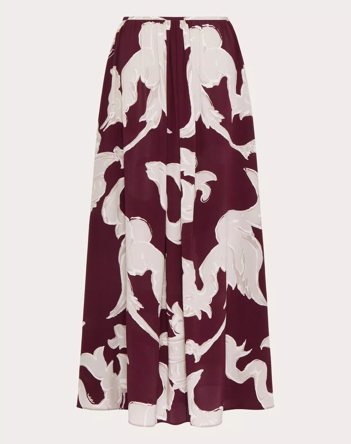 Valentino o1s1wg110525 Crepe De Chine Midi Skirt in Multicolor Size 28" / US 6 / IT 42 - 1 Thumbnail