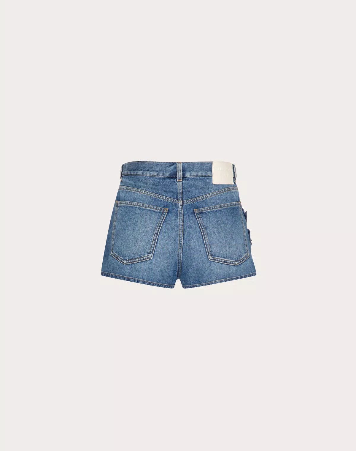 Valentino o1s1wg110625 Embroidered Denim Shorts in Medium Blue Size 28" / US 6 / IT 42 - 2 Thumbnail