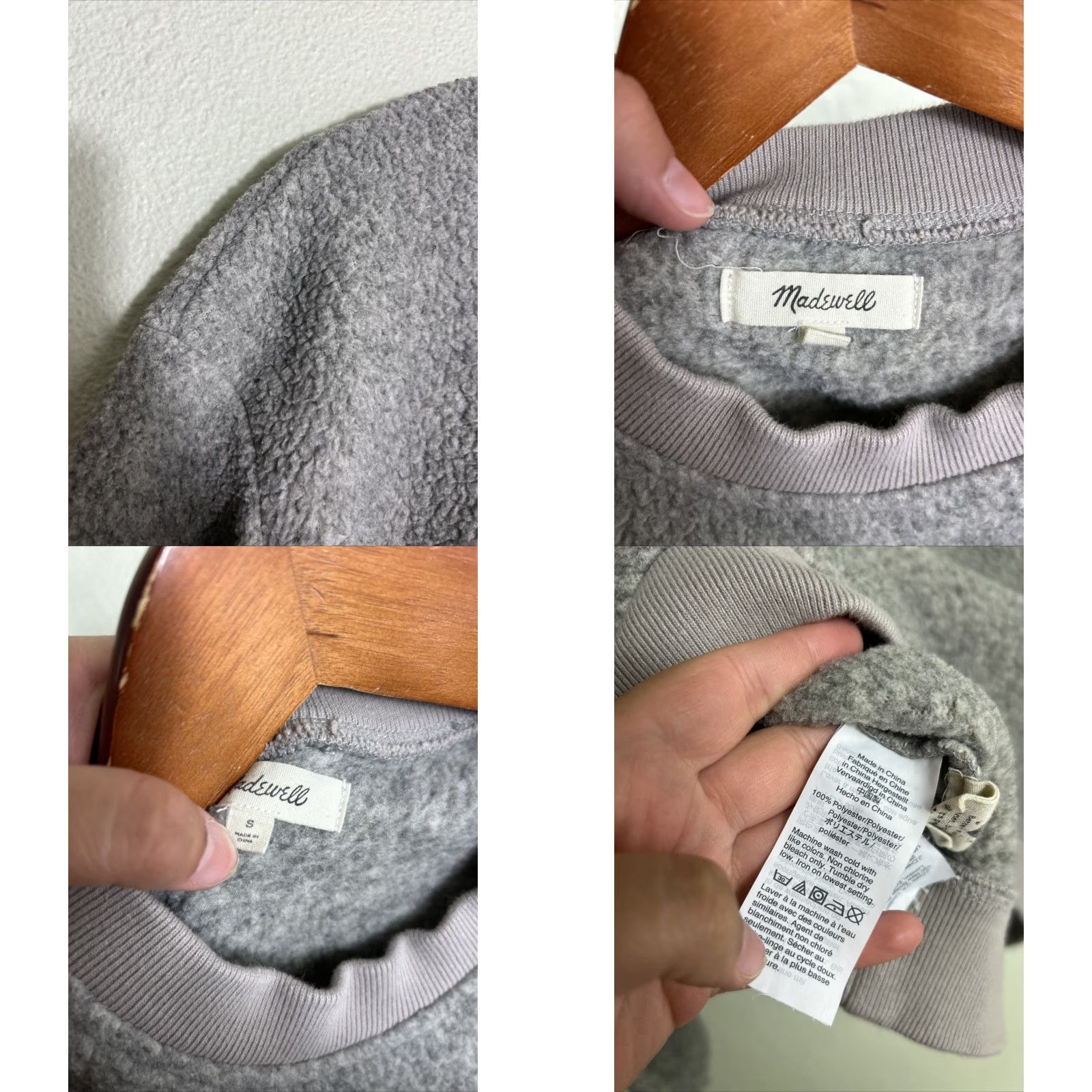 Madewell Madewell Sweatshirt Crewneck Fleece Pullover Polartec Small Gray Women Pocket Size S / US 4 / IT 40 - 8 Thumbnail