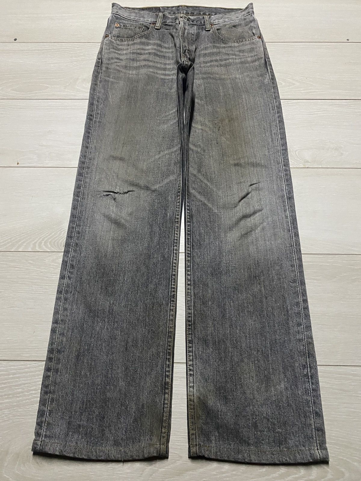 Andy Warhol × Levi's Vintage Levis 533 Grey Denim Distressed Loose Straight Jeans Size US 29 - 1 Thumbnail