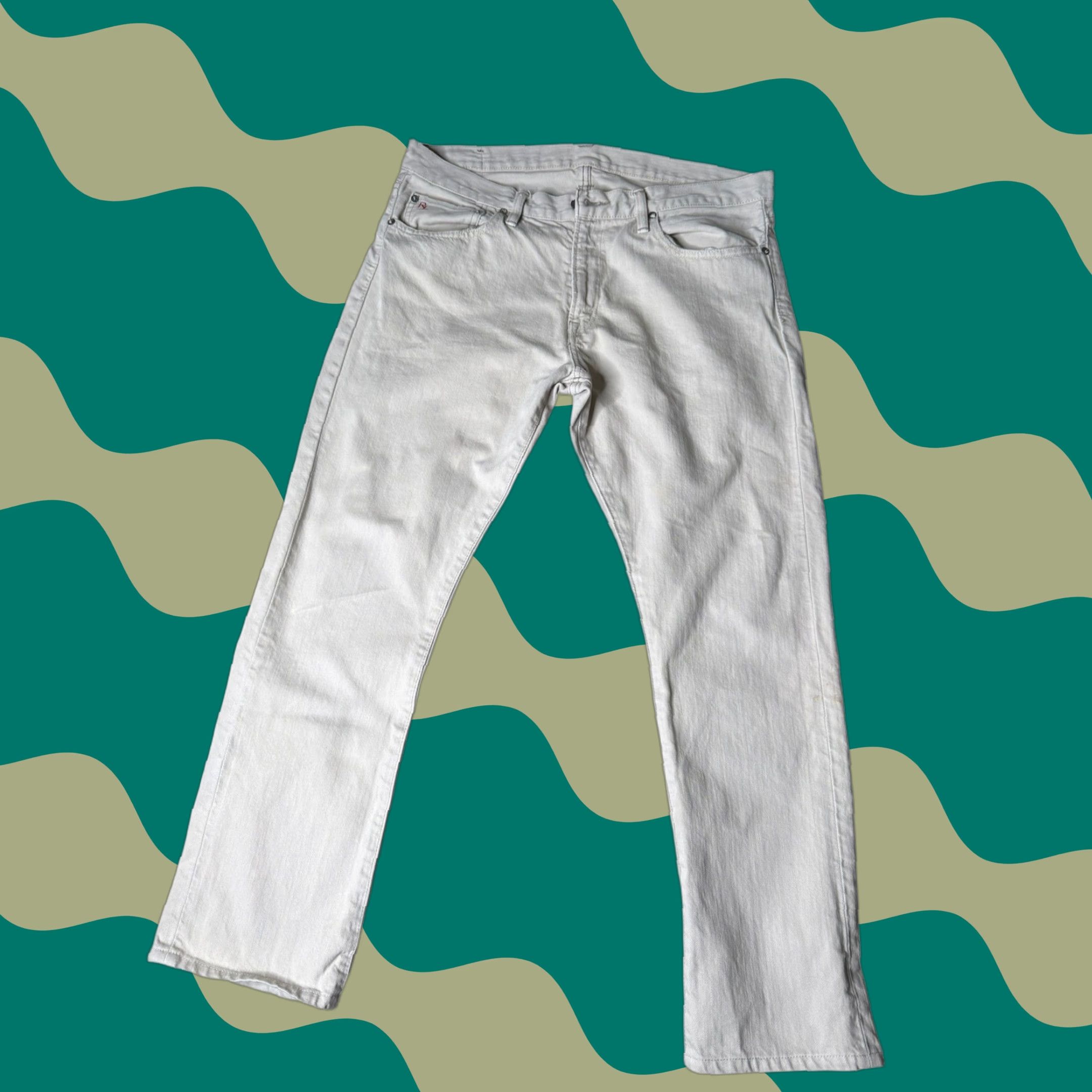 Polo Ralph Lauren Vtg Polo Ralph Lauren Jeans Slim Straight Hudson Bone Wash 34x30 Denim Men Beige Slim Straight Pocket Five Pocket Modern Ralph Lauren Jeans Mens Size US S / EU 44-46 / 1 - 1 Thumbnail