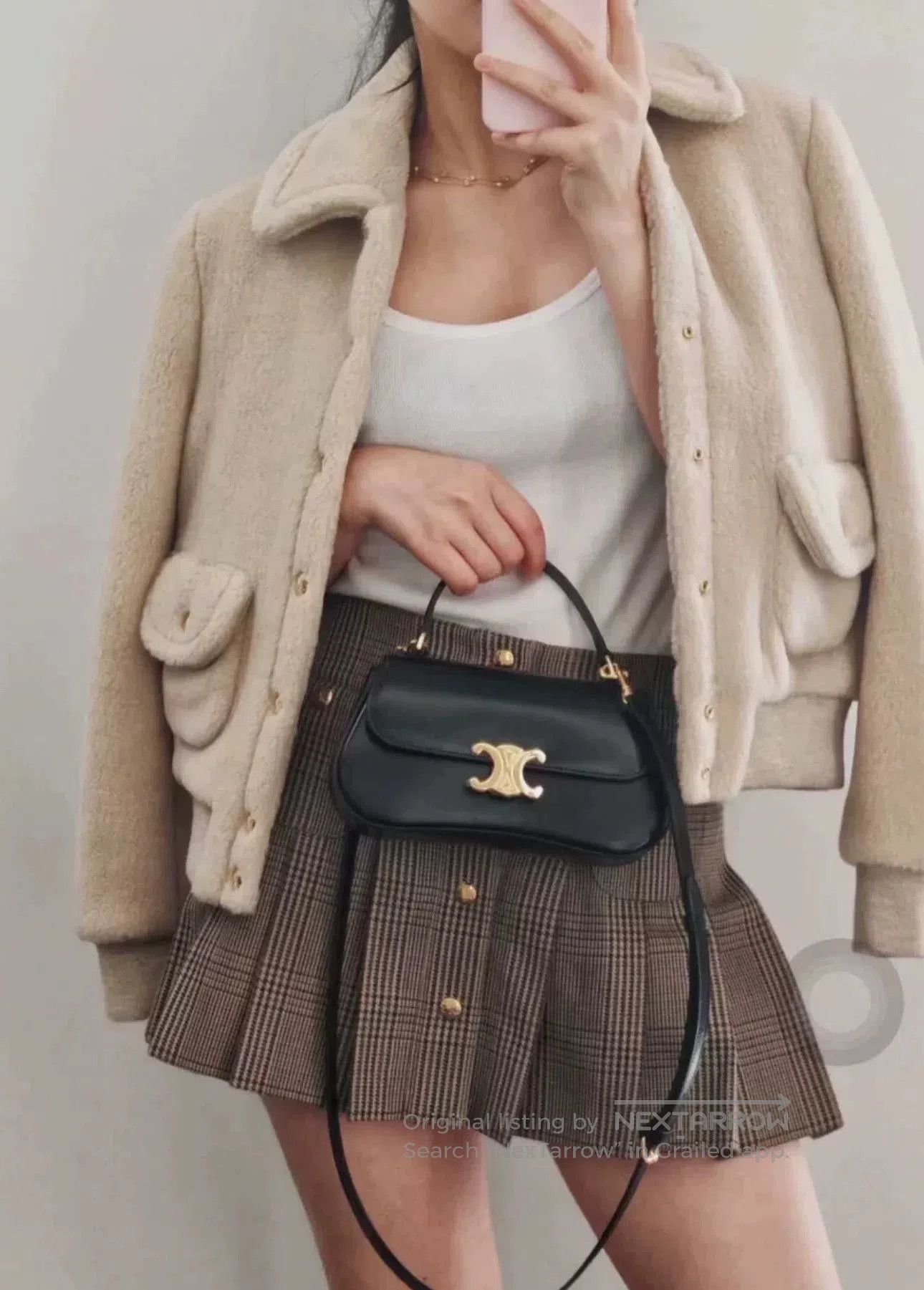 Celine Celine 2024 FW Gold Buckle Lamb Wool Coat. Size M / US 6-8 / IT 42-44 - 2 Thumbnail