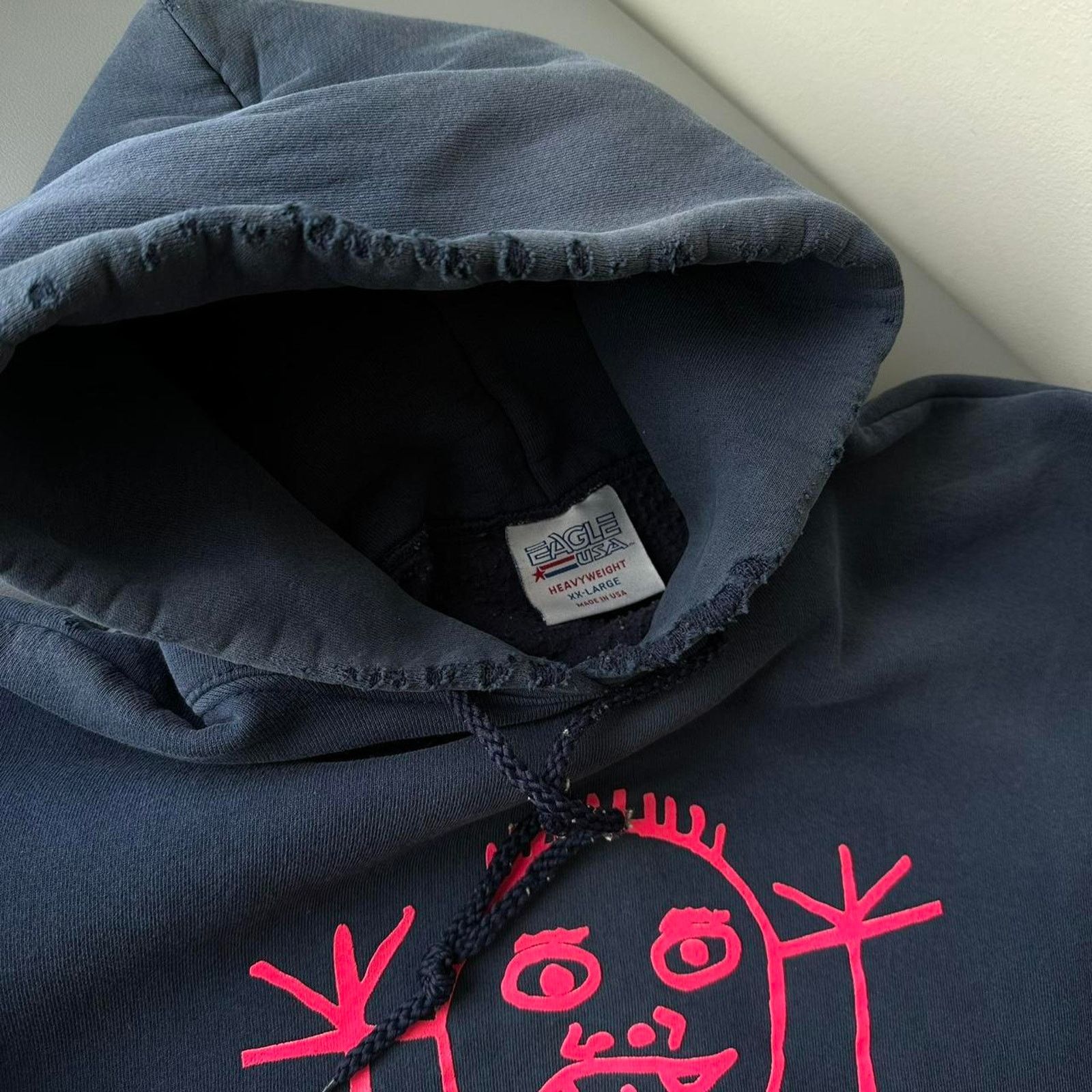 Vintage intage 90s Graphic Faded Thrashed Heavyweight Sweatshirt Size US XXL / EU 58 / 5 - 4 Thumbnail