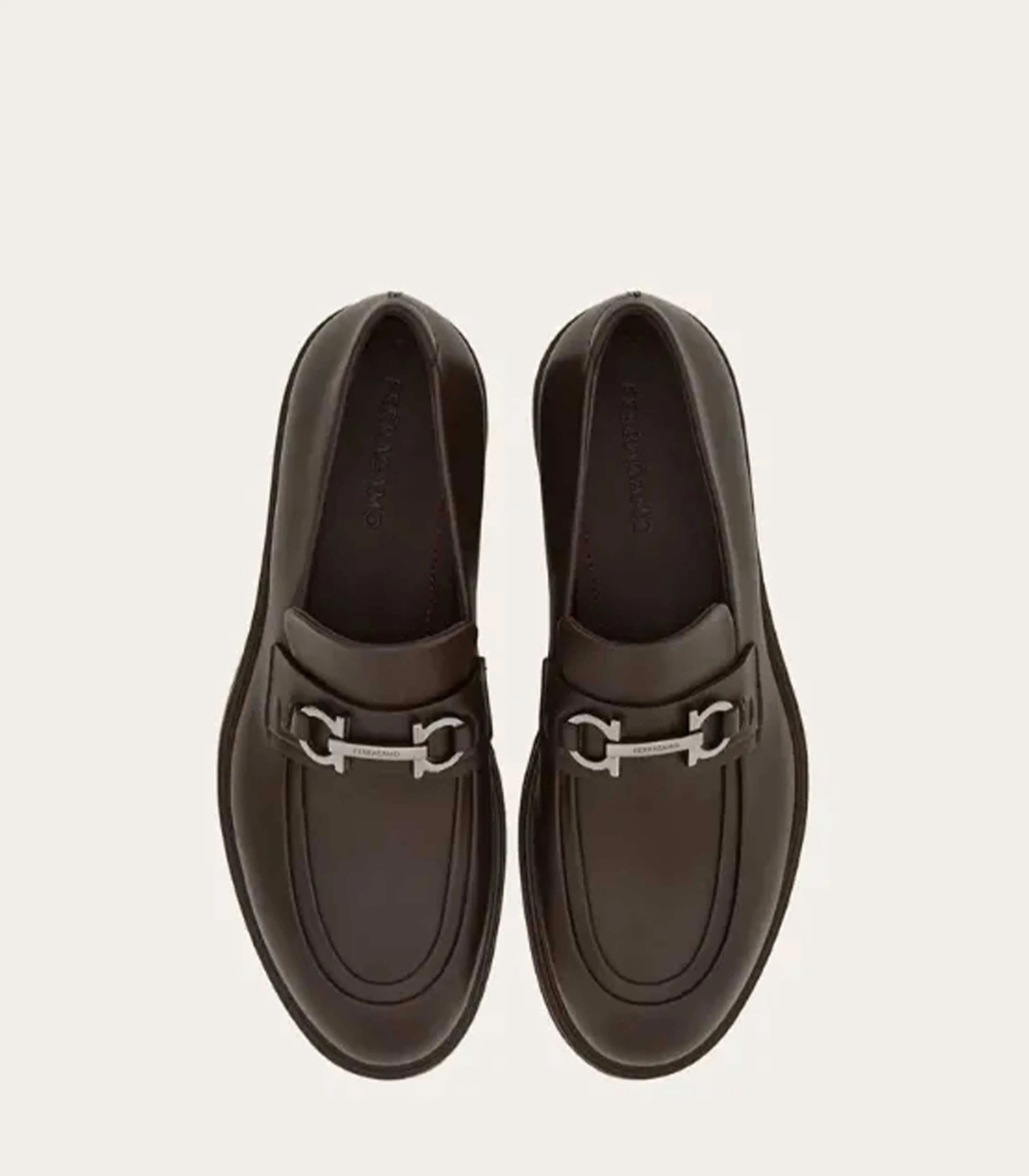 Salvatore Ferragamo o1s1rm0126 Fiorello Loafers in Dark Brown Size US 8 / EU 41 - 3 Thumbnail
