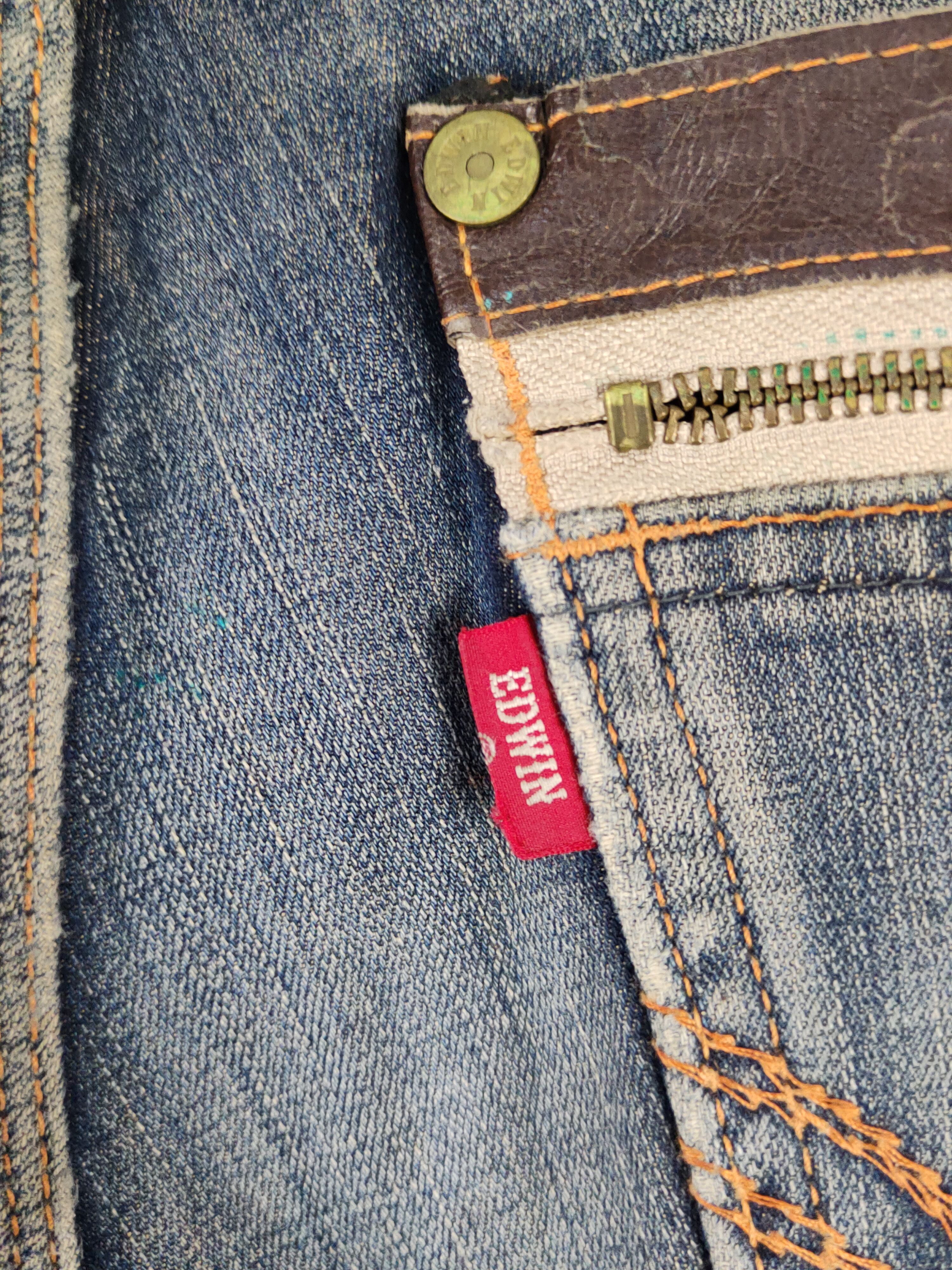 Edwin Edwin Dark Blue Distressed Ripped denim Jeans #W1412 Size US 33 - 9 Thumbnail
