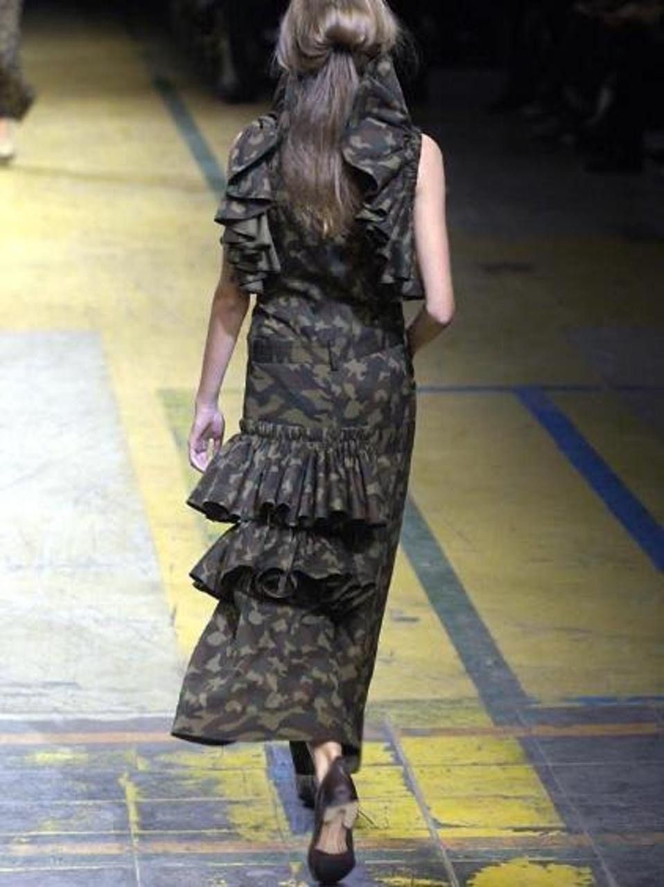 Yohji Yamamoto Yohji Yamamoto ss06 Ruffled Camo Skirt Pants Size 25" / US 0 / IT 36 - 7 Thumbnail