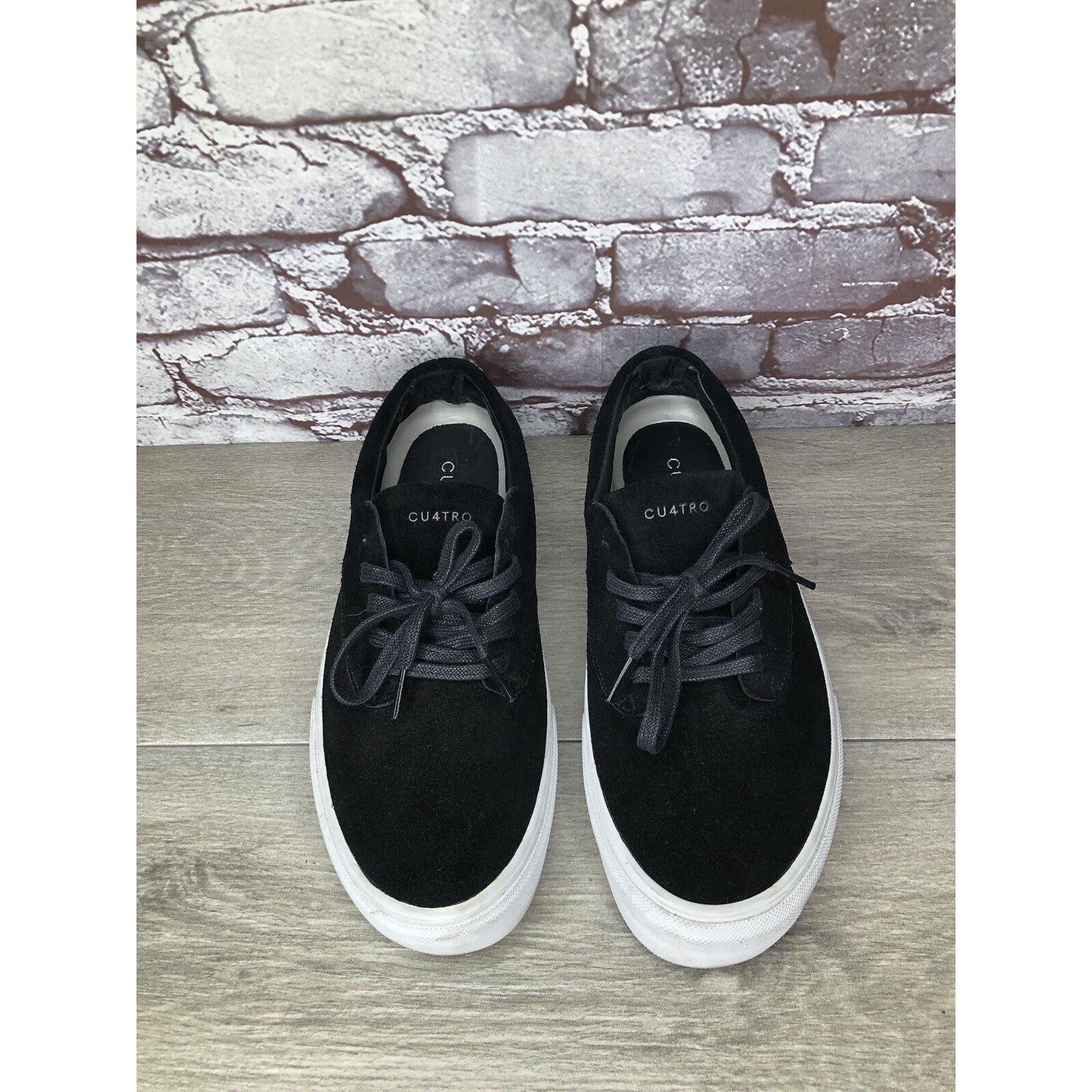 Other CU4TRO Black Suede Leather Lace Up Low Top Sneakers Shoes Wo Size US 10 / IT 40 - 8 Thumbnail