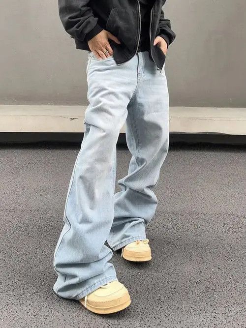 Jean Stacked Denim Jeans Drip Hip Hop Size US 36 / EU 52 - 2 Thumbnail