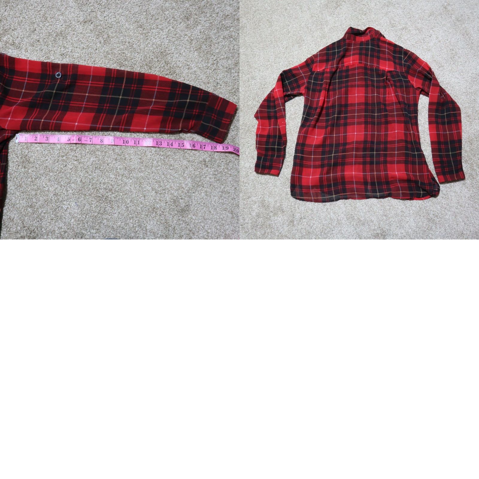 Ellen Tracy Ellen Tracy Red Plaid Sheer Button Down Women's Size M Medium Size M / US 6-8 / IT 42-44 - 8 Thumbnail