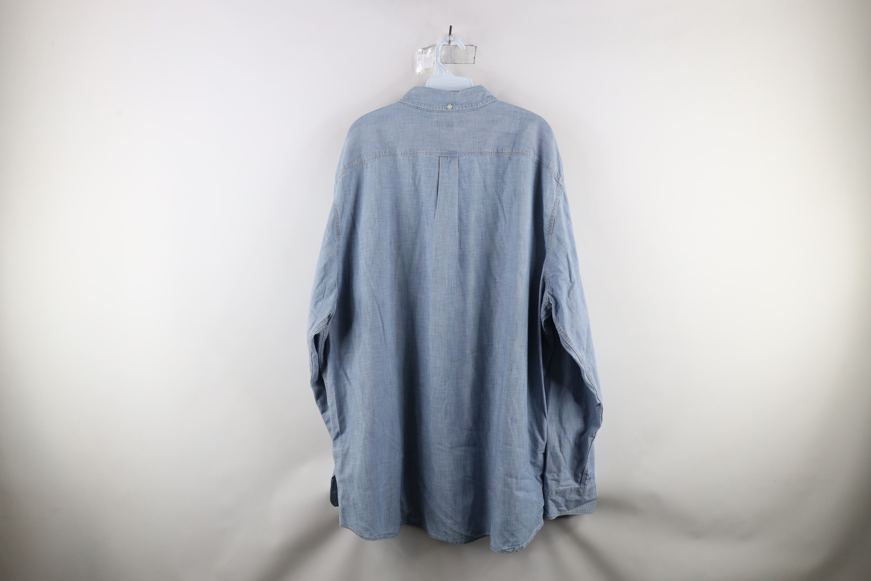 Lands' End × Vintage Vintage 90s Lands End Collared Button Down Shirt Blue Size US XXL / EU 58 / 5 - 10 Thumbnail
