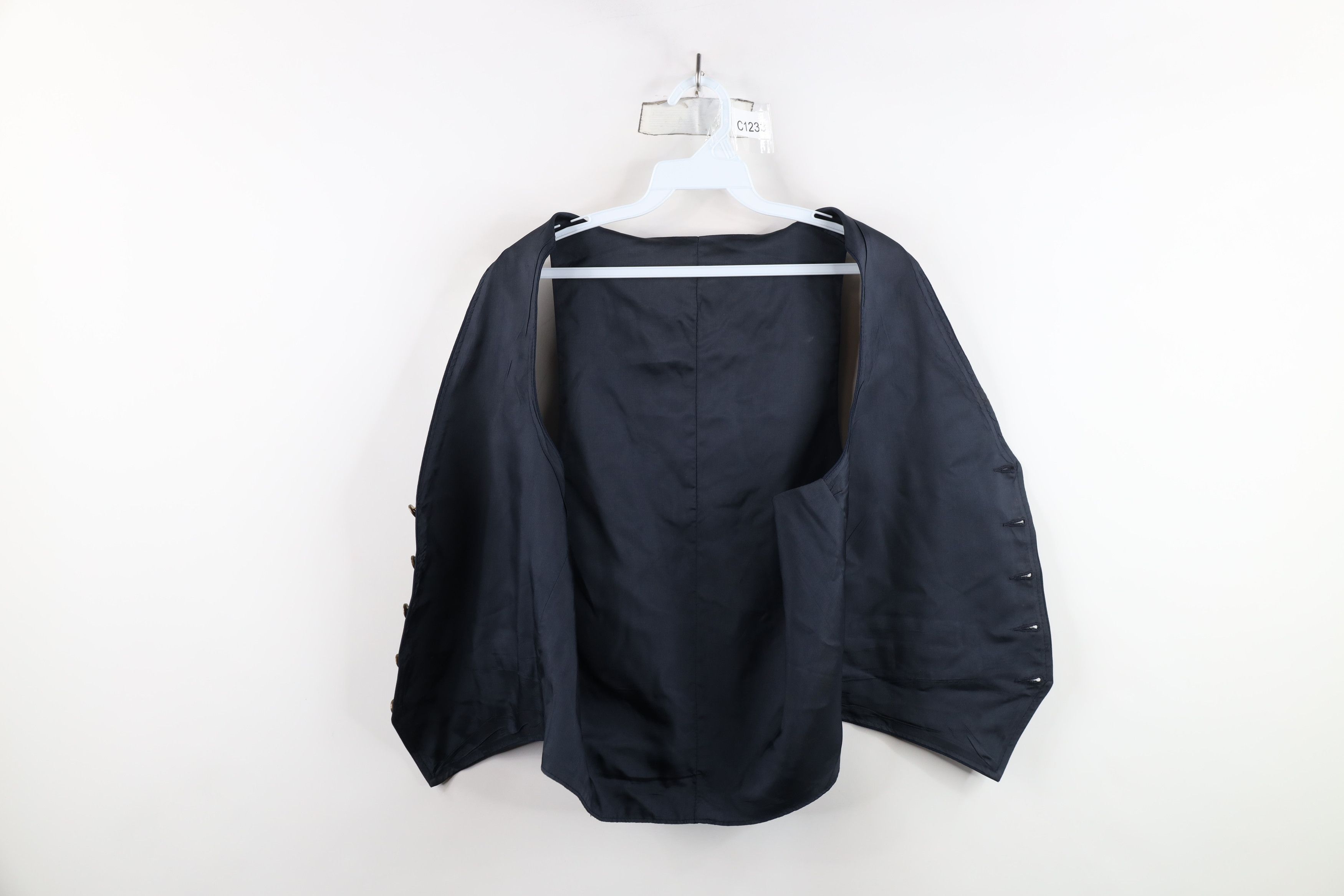 Vintage Vintage 70s Streetwear Button Suit Vest Jacket Navy Blue Size US L / EU 52-54 / 3 - 9 Thumbnail