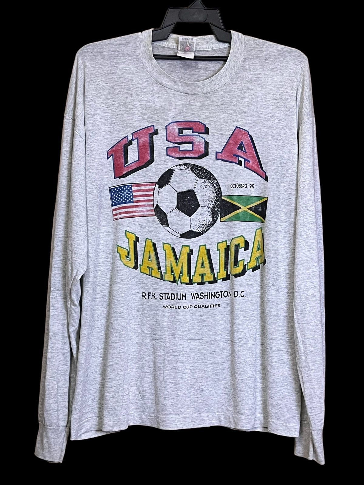 Vintage VINTAGE 90s USA VS JAMAICA WORLDCUP QUALIFIER L/S T SHIRT Size US XXL / EU 58 / 5 - 1 Thumbnail