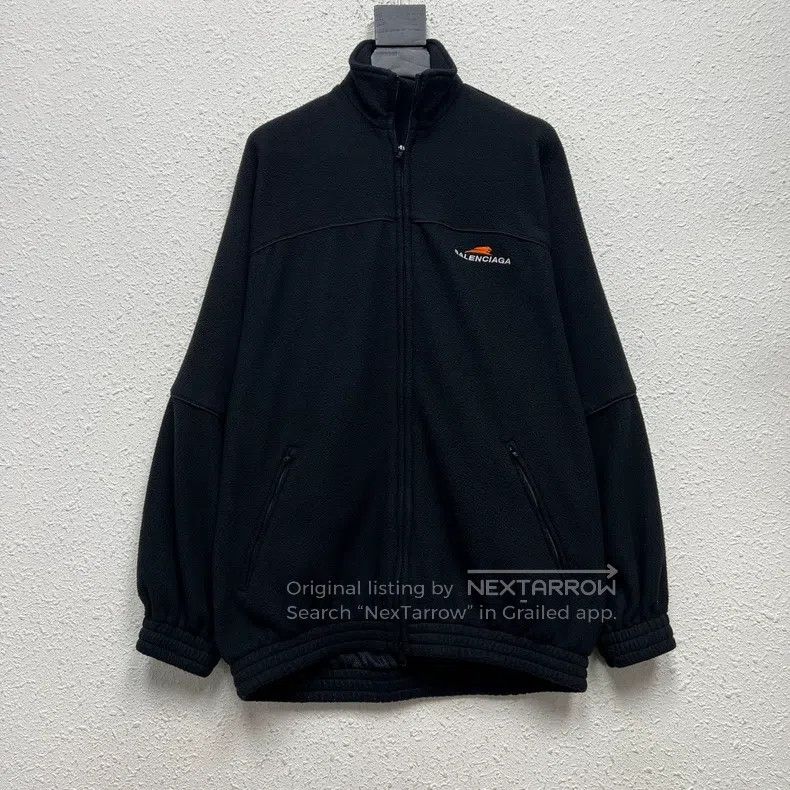 Balenciaga Balenciaga Tiger head logo embroidered fleece black jacket Size XXS / US 00 / IT 34 - 1 Thumbnail