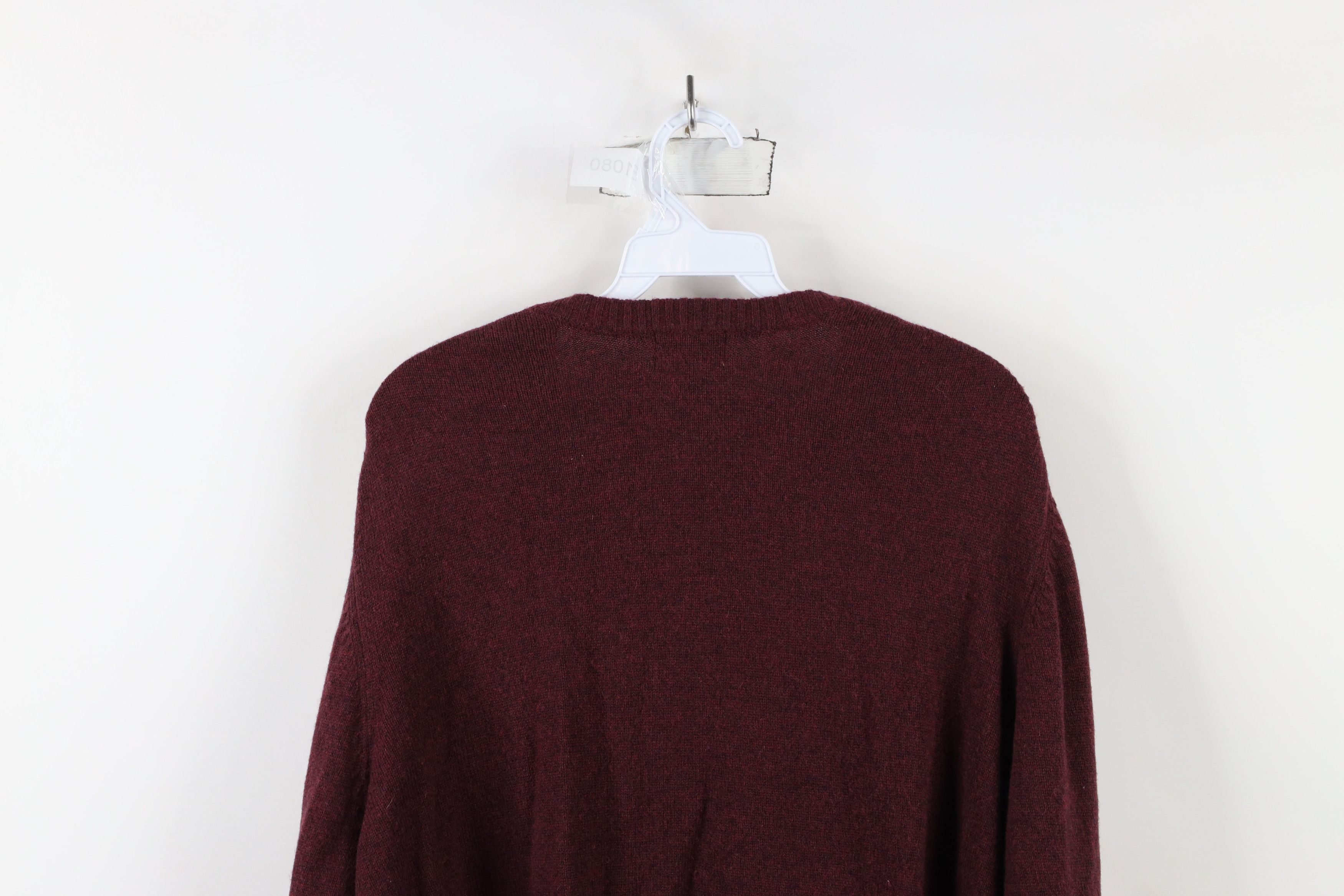 L.L. Bean × Vintage Vintage 90s LL Bean Lambswool Blend Knit V-Neck Sweater Red Size US L / EU 52-54 / 3 - 10 Thumbnail
