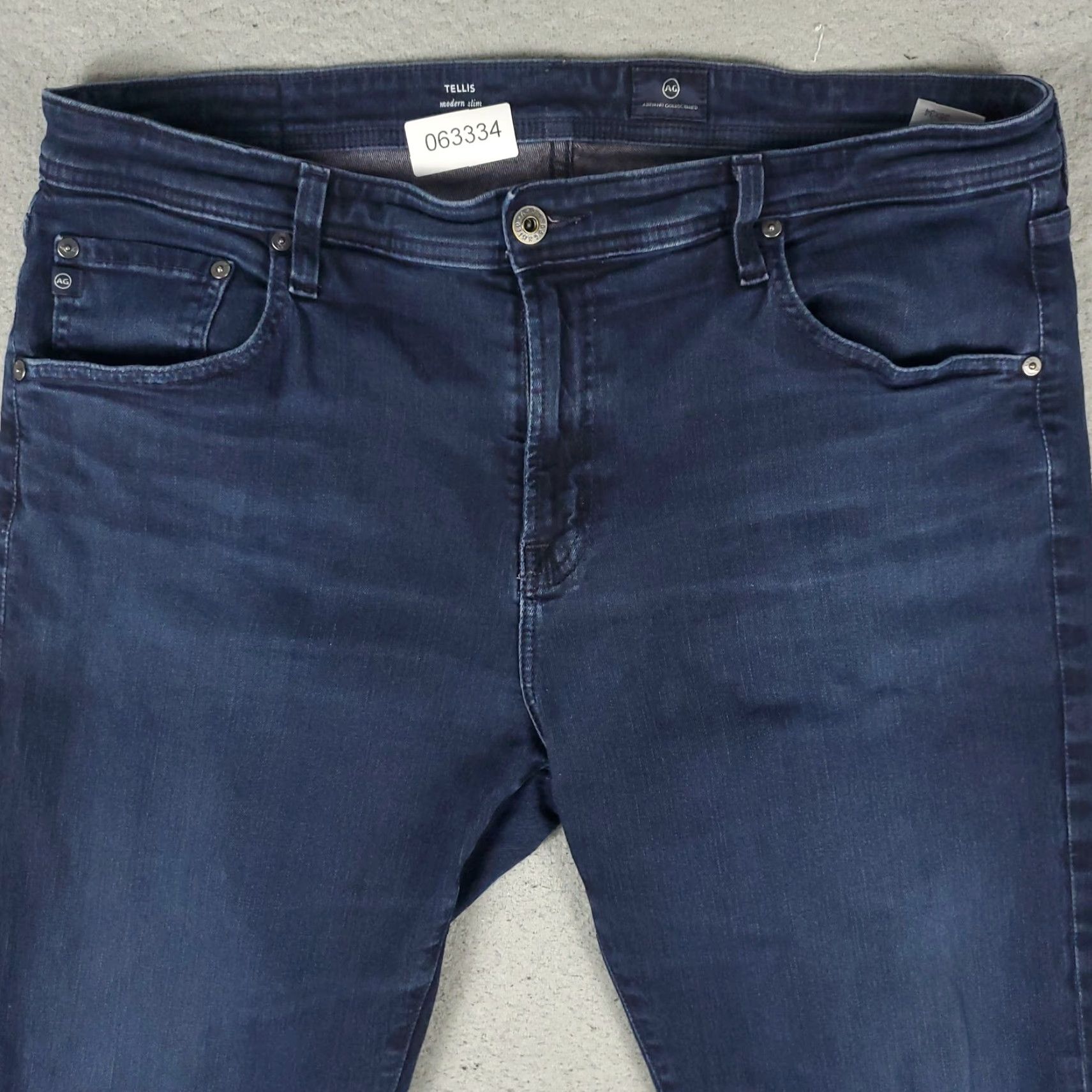 Vintage AG Adriano Goldschmied The Tellis Jeans Mens 38x29 Denim Regular Fit Blue 5-Pocket Logo Vintage No N/A Mens Size US 38 / EU 54 - 2 Thumbnail
