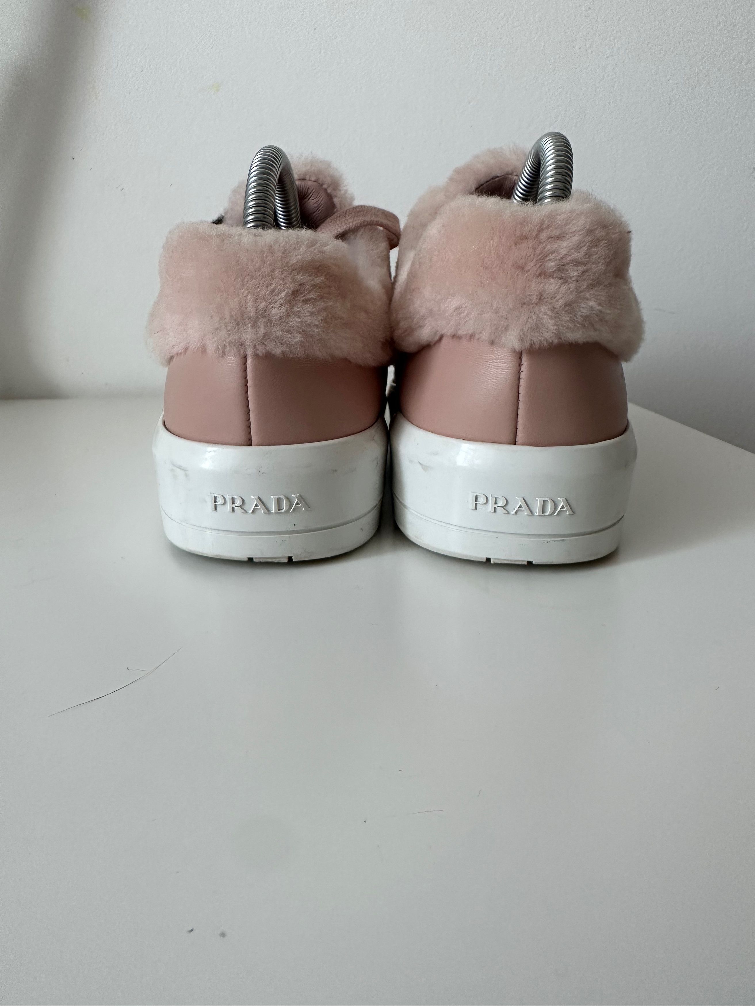 Prada Prada Shearing Fur Leather Sneakers 1E777H pink Size 37 Size US 7 / IT 37 - 3 Thumbnail