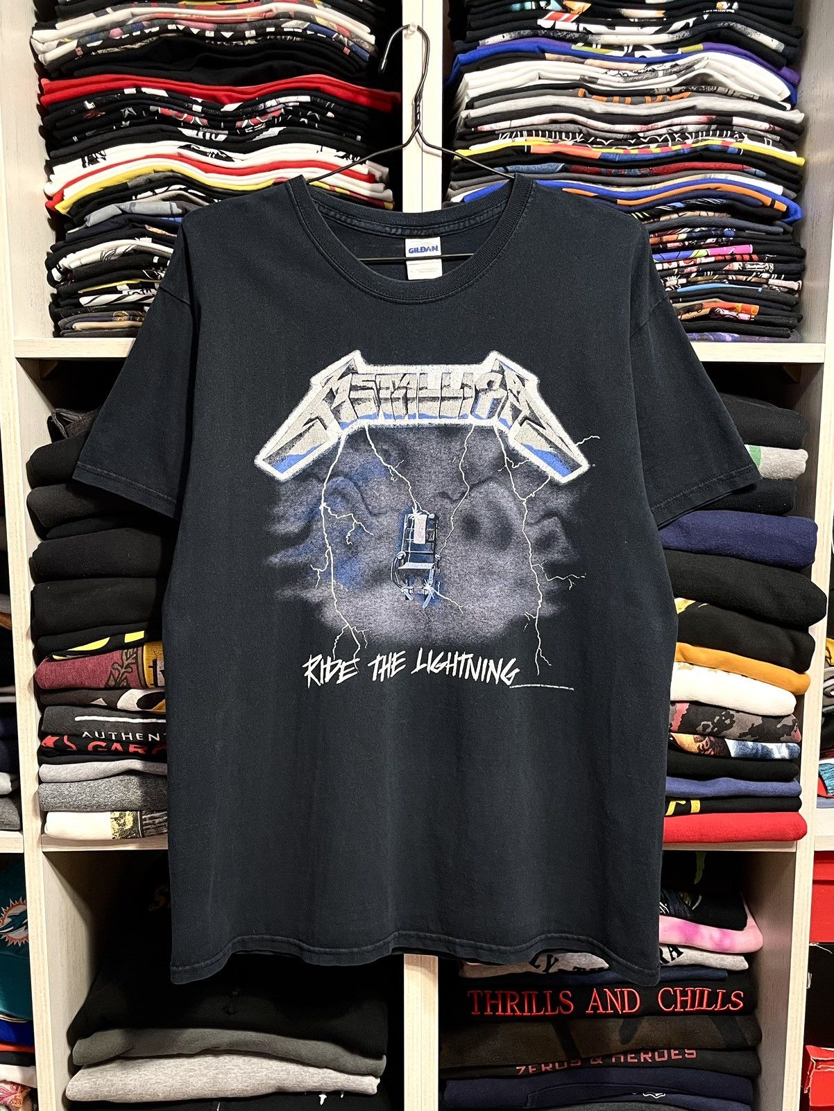 Band Tees Vintage 00s Metallica Ride The Lightning Rock Band T-Shirt Size US L / EU 52-54 / 3 - 10 Thumbnail