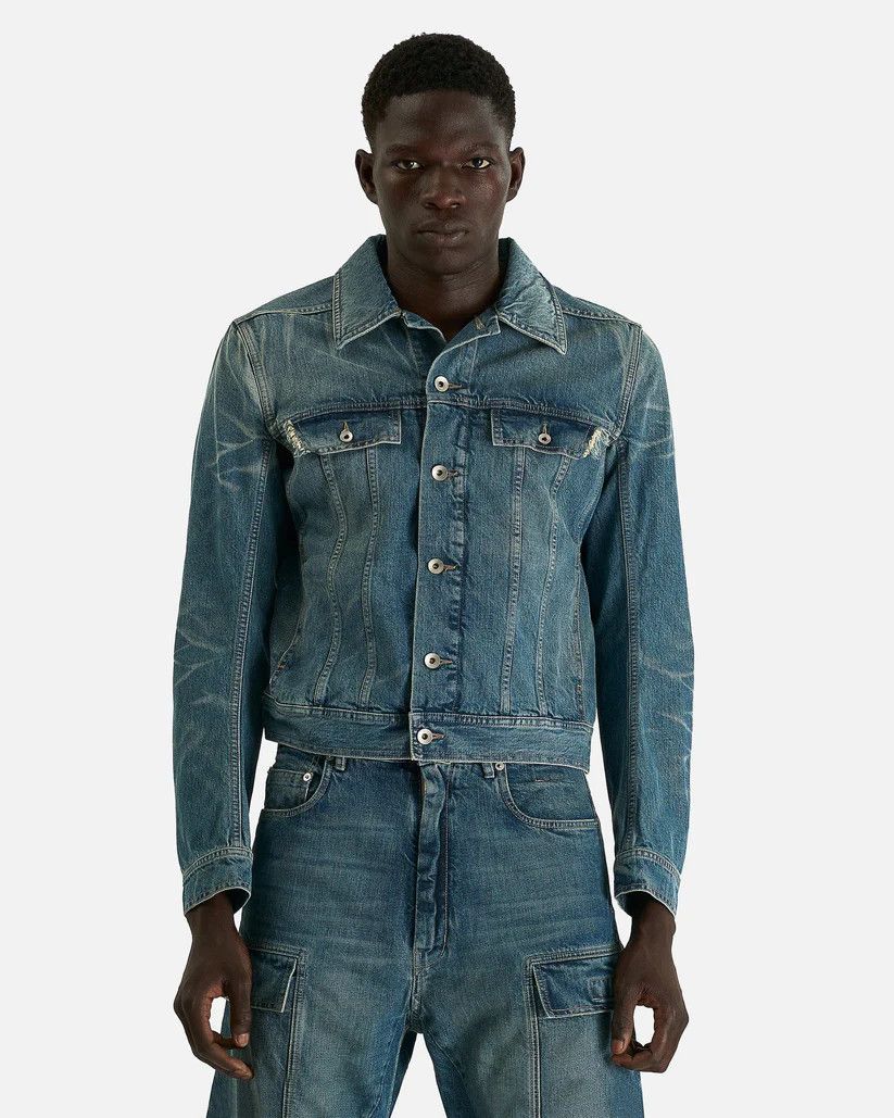 Rick Owens Drkshdw o1s1v1r1oon0825 Trucker in Blue/Washed Indigo Size US L / EU 52-54 / 3 - 8 Thumbnail