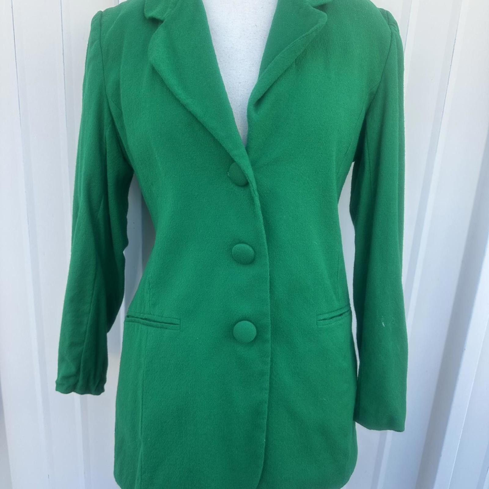Bloomingdale's Green vintage 90s wool blazer jacket Size M / US 6-8 / IT 42-44 - 1 Thumbnail