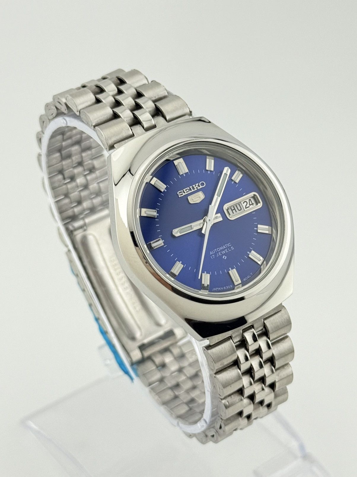 Seiko Vintage Seiko 5 Automatic Navy Blue Dial Men’s Wristwatch Size 36 - 6 Thumbnail