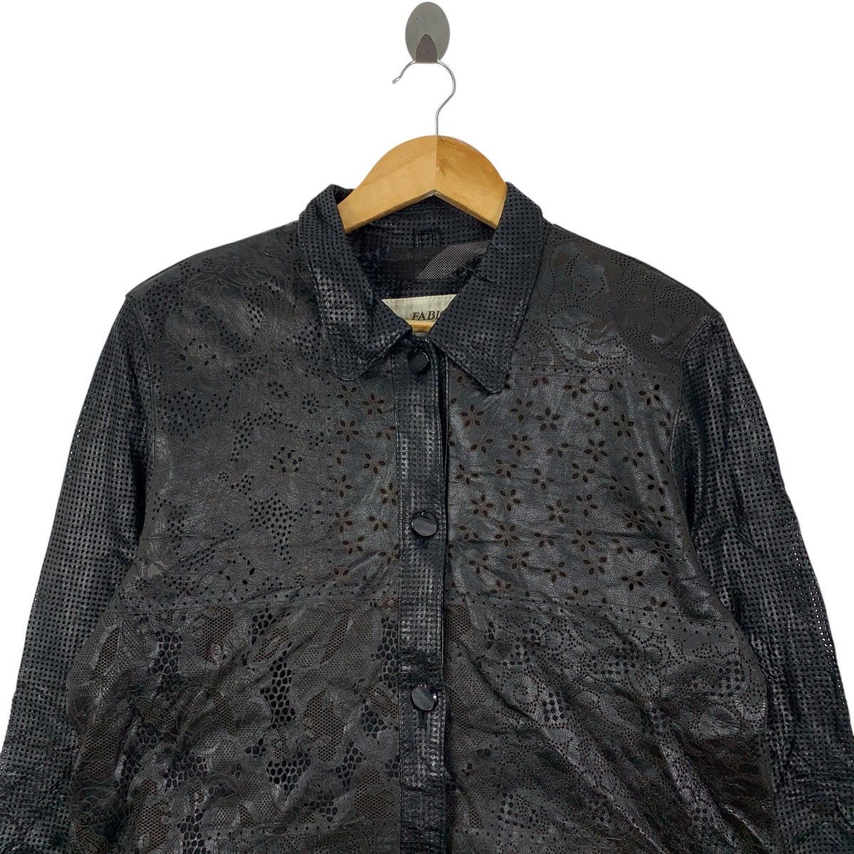 Vintage Vintage FABIO MANTEGAZZA Flower Floral Leather Coat Jacket Size US M / EU 48-50 / 2 - 2 Thumbnail