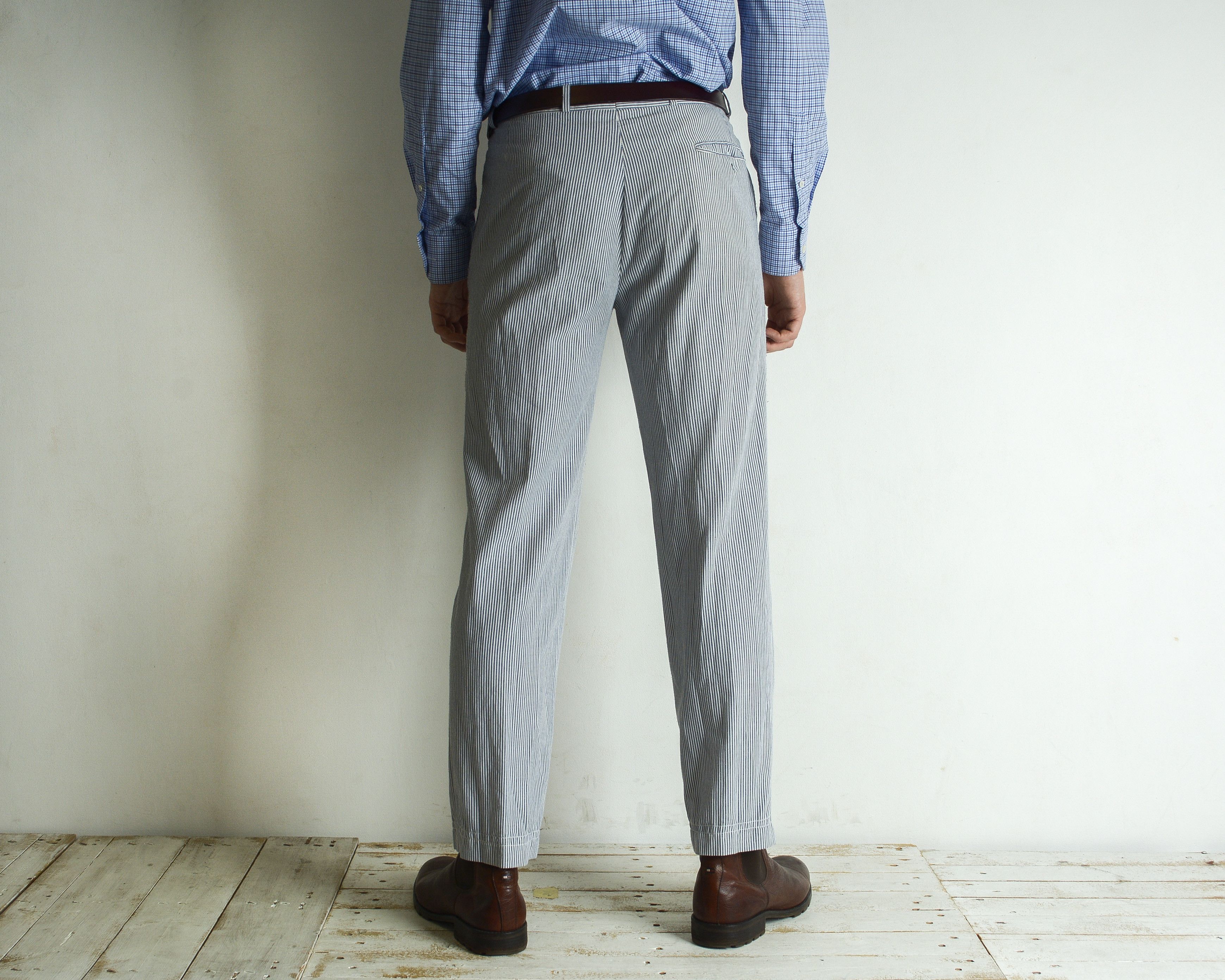 Designer × Other × Vintage Andre Francois W32 L32 Formal Striped Pants Trousers EU 48 Size 48R - 4 Thumbnail
