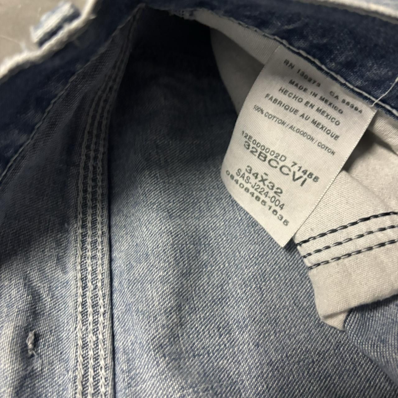 Japanese Brand × Vintage Crazy Vintage Y2K/2000s Baggy Light Wash Distressed Skater Carpenter Denim Jeans! Size US 34 / EU 50 - 8 Thumbnail