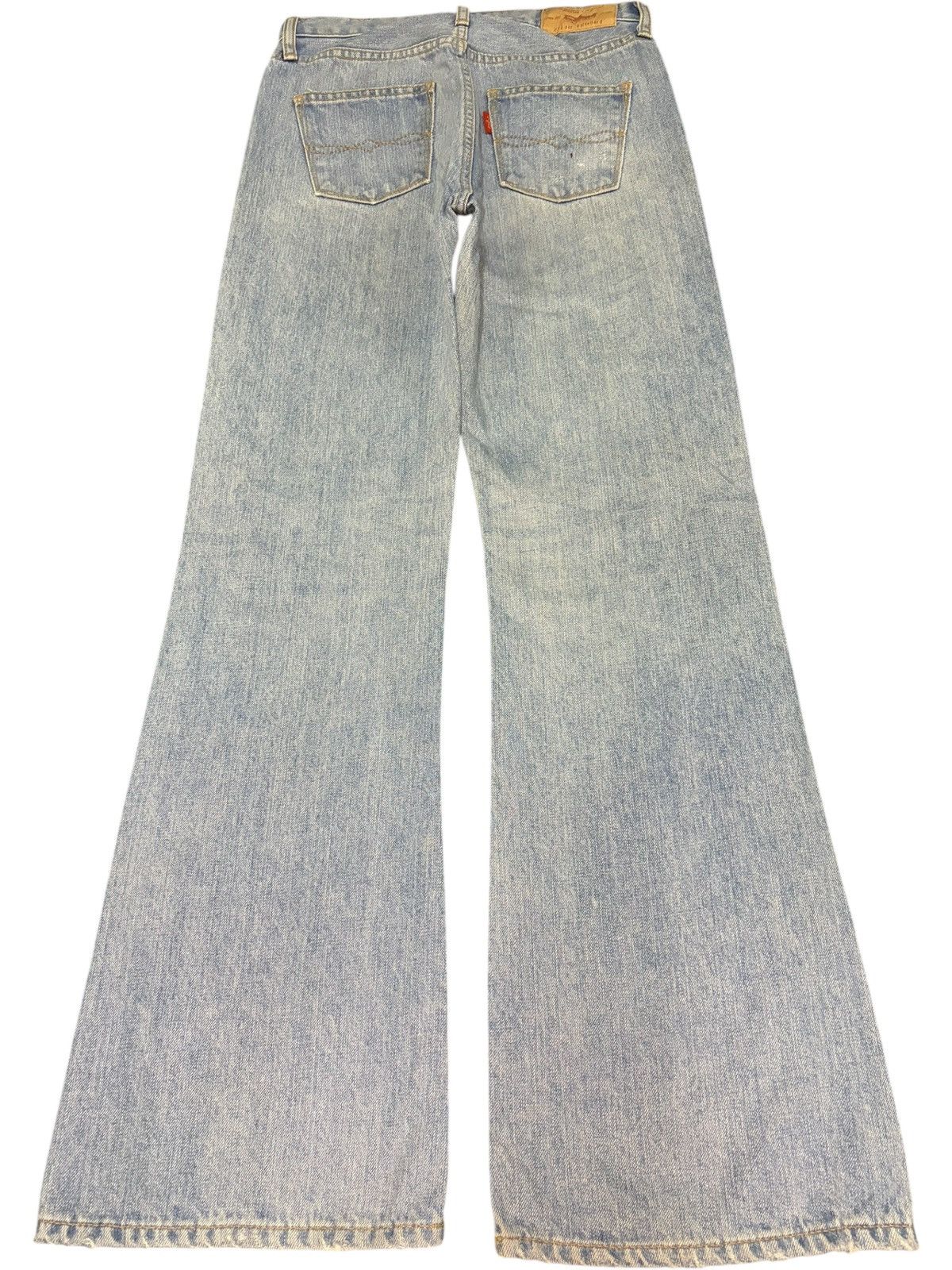 Hysteric Glamour Vintage Japanese Ungrid Faded Wash Distress Flare Jeans Size 28" / US 6 / IT 42 - 2 Thumbnail