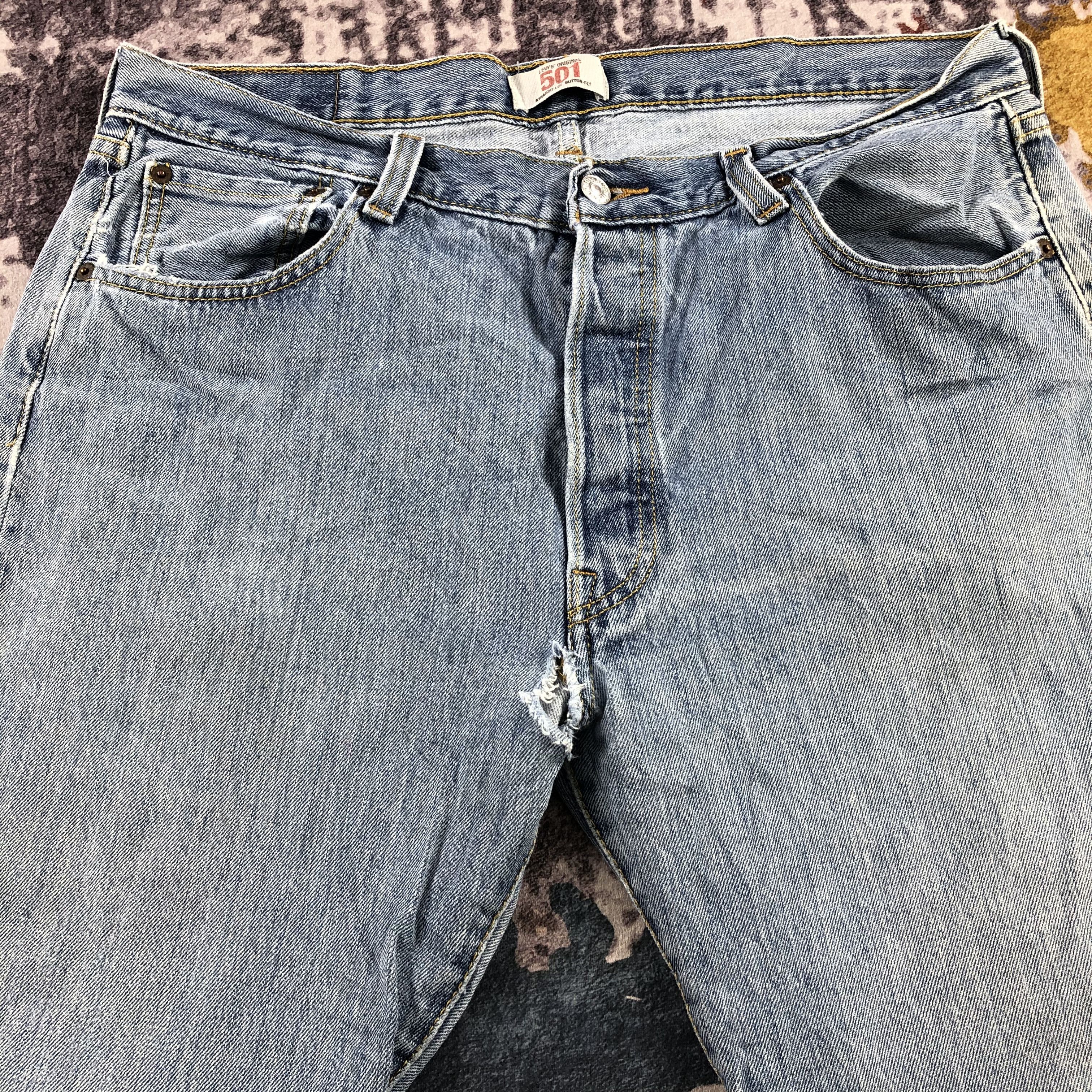 Levi's Vintage Blue Wash Levis 501 Jeans-JM3032 Size US 36 / EU 52 - 3 Thumbnail