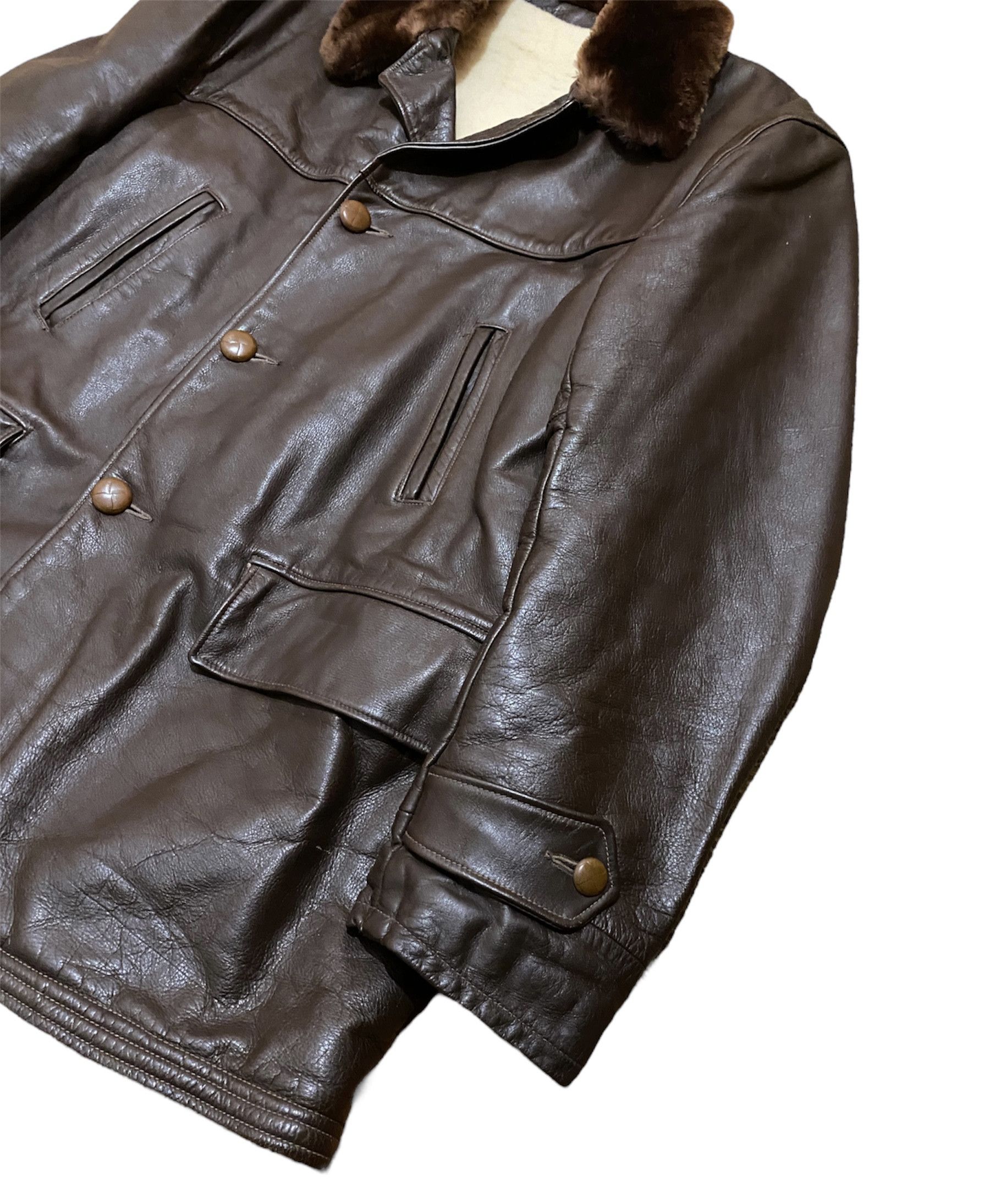 Retro Horsehide 30s 40s Brown BARNSTORMER Leather Coat